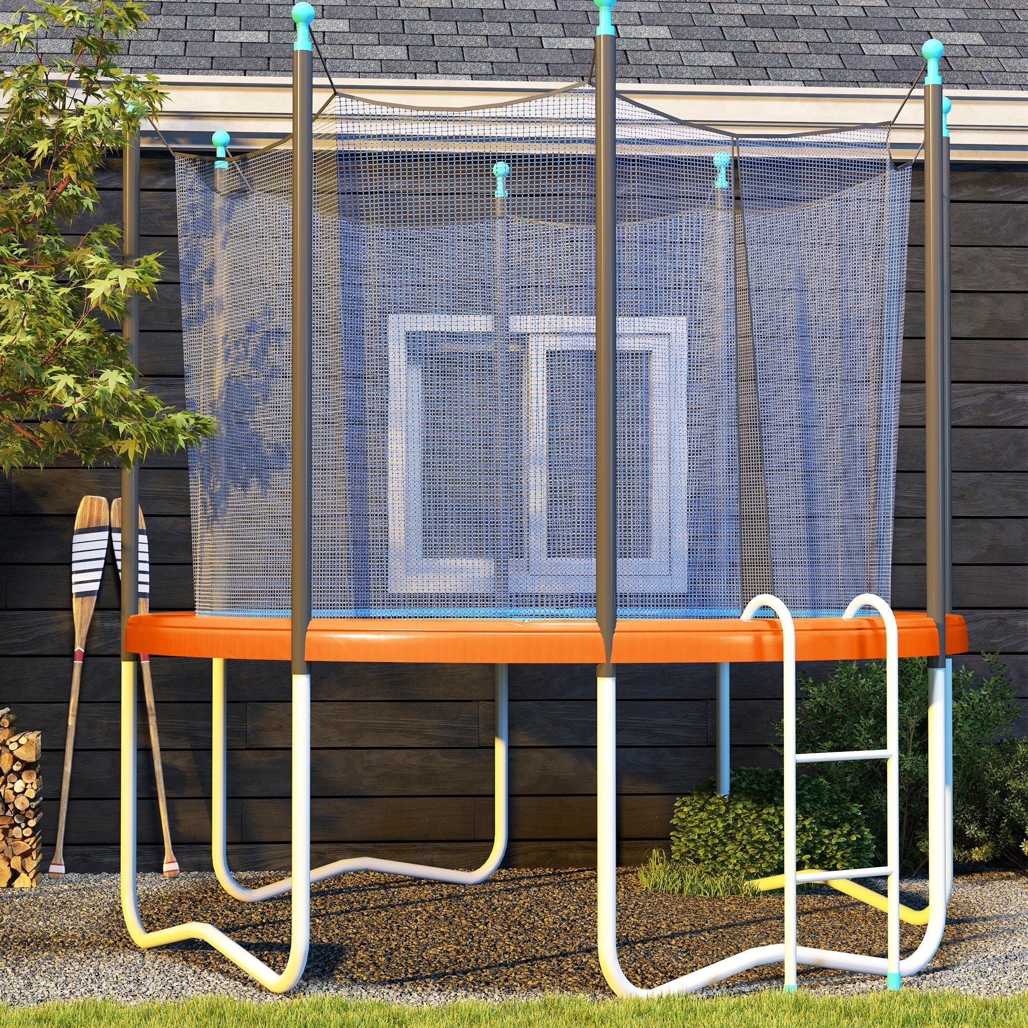 Soozier 12ft Trampoline Replacement Pad Trampoline Spring Cover EPE Foam Light Orange