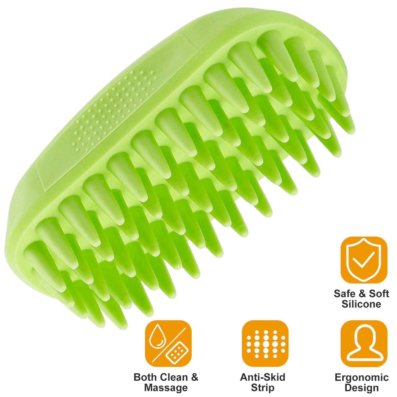 Dog Bath Brush Anti-Skid Pet Grooming Shower Bath Silicone Massage Comb For Long & Short Hair Medium Large Pets Dogs Cats