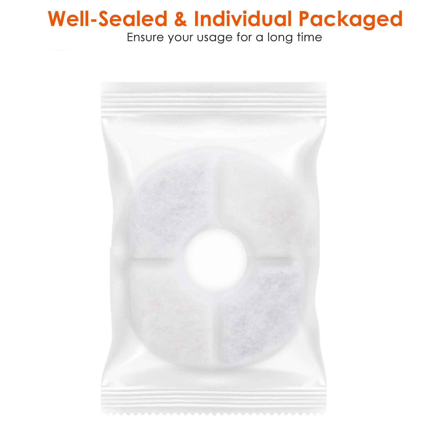6Pack Pet Water Fountain Replacement Filter Activated Carbon Ion Resin Filter Cotton Filtration System For 2.5L Automatic Water Fountain