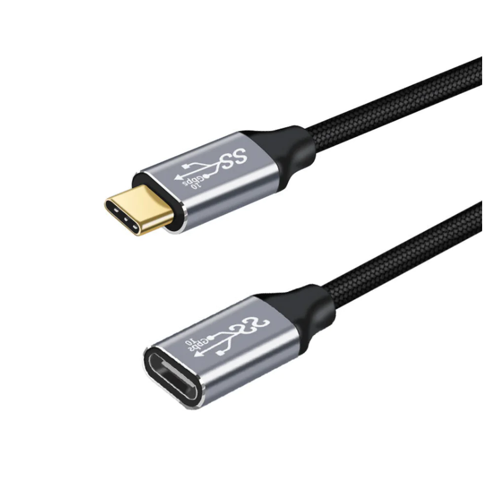 Câble tressé extension USB-C 3.2 PD100W 20Gbps de haute qualité