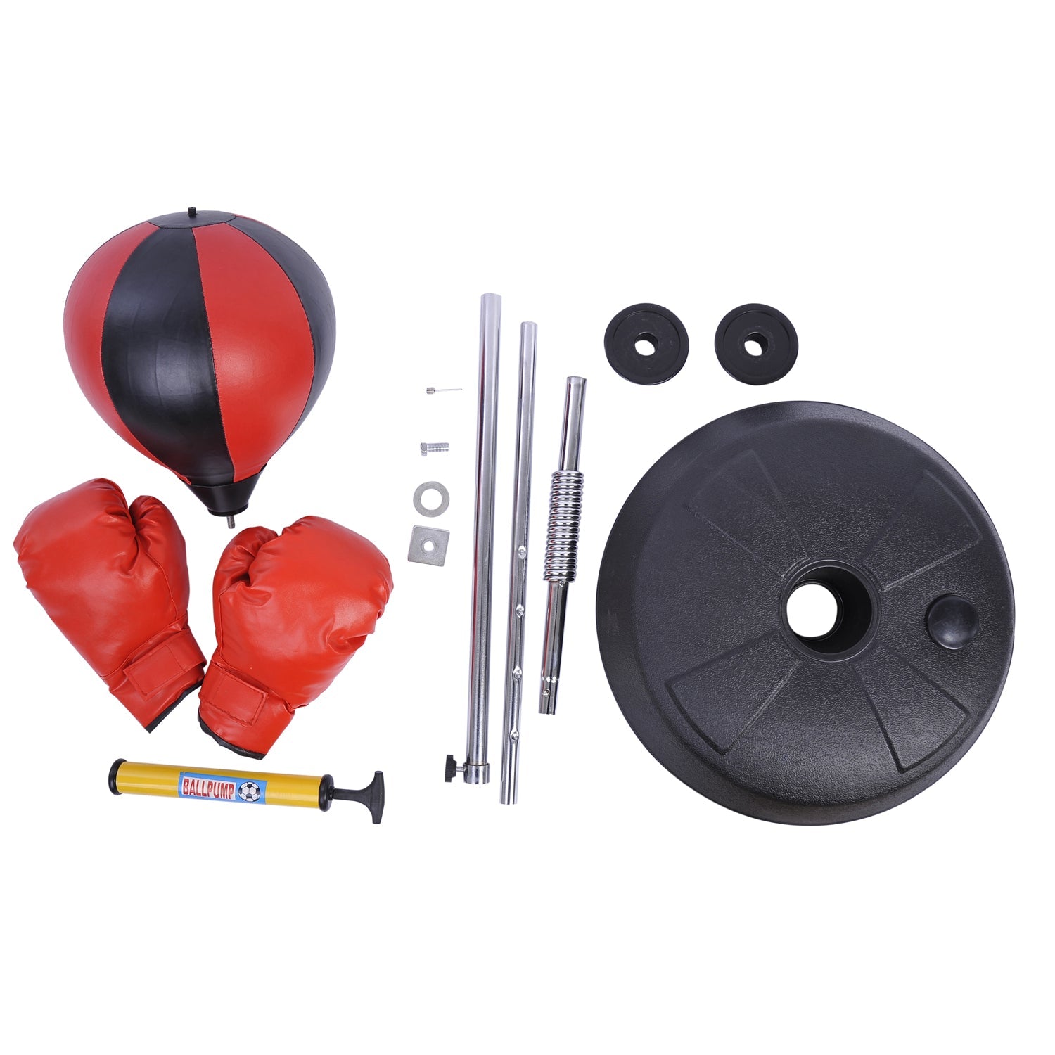 Soozier Kids Adjustable Training Boxing Punching Ball with Gloves Freestanding Portable Stress Relief Black