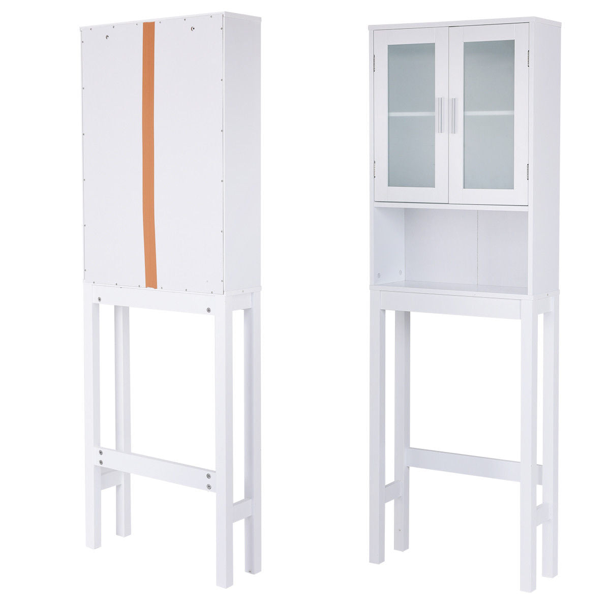 Wooden over the toilet Storage Cabinet with Tower RackÂ