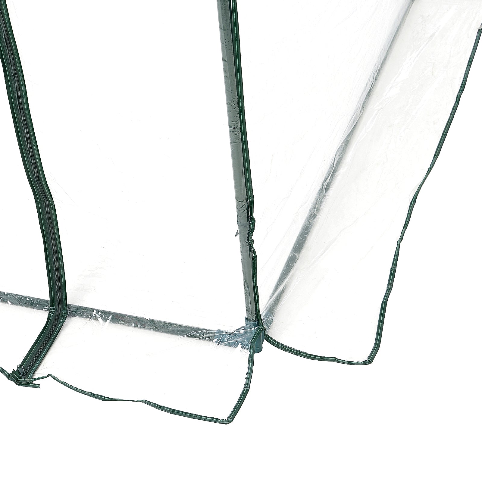 Outsunny 6.6' x 8.2' x 6.6' Plant Dome Tunnel Greenhouse Shed Roll Up Door Hoop House, Transparent