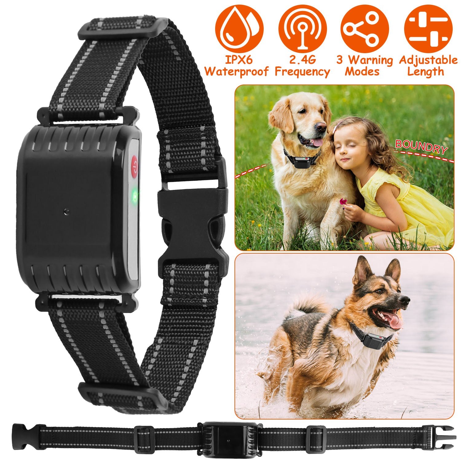 Dog Training Collar Receiver IPX6 Waterproof Shock Vibration Beep Mode Single Dog Receiver Without Remote For Small Medium Large Dogs