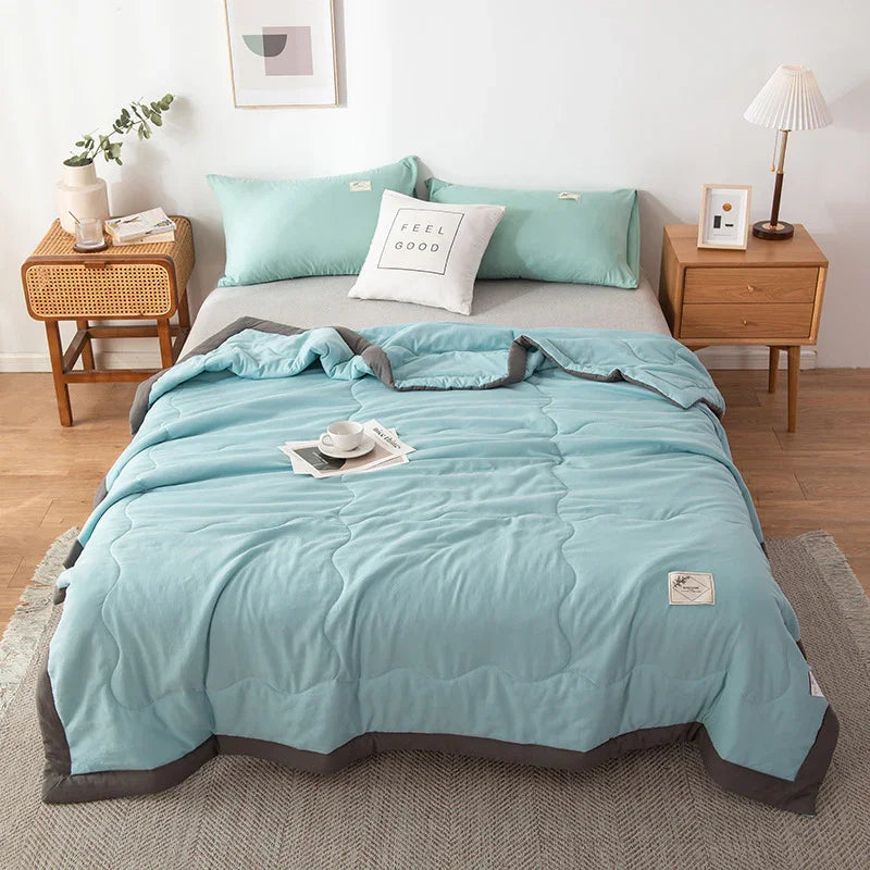 Pure Color Washed Cotton Summer Air Conditioning Duvet