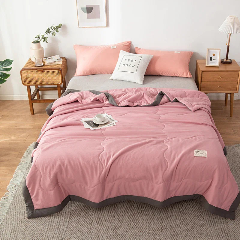 Pure Color Washed Cotton Summer Air Conditioning Duvet