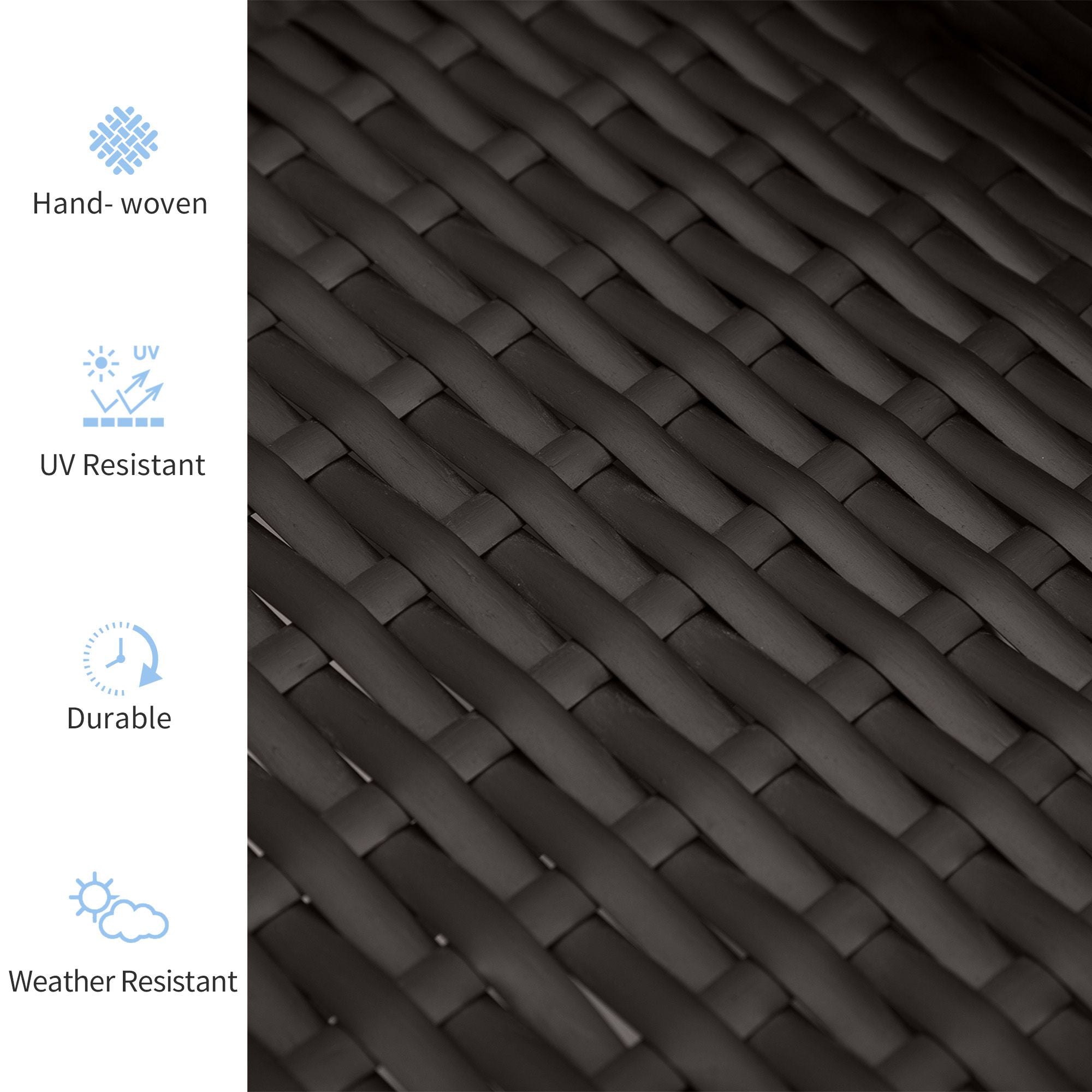 Outsunny Wicker Recliner Chair Sofa Patio Furniture Outdoor Chair Rattan Relaxing Lounge Seat Garden Adjustable Armchair Dark Brown