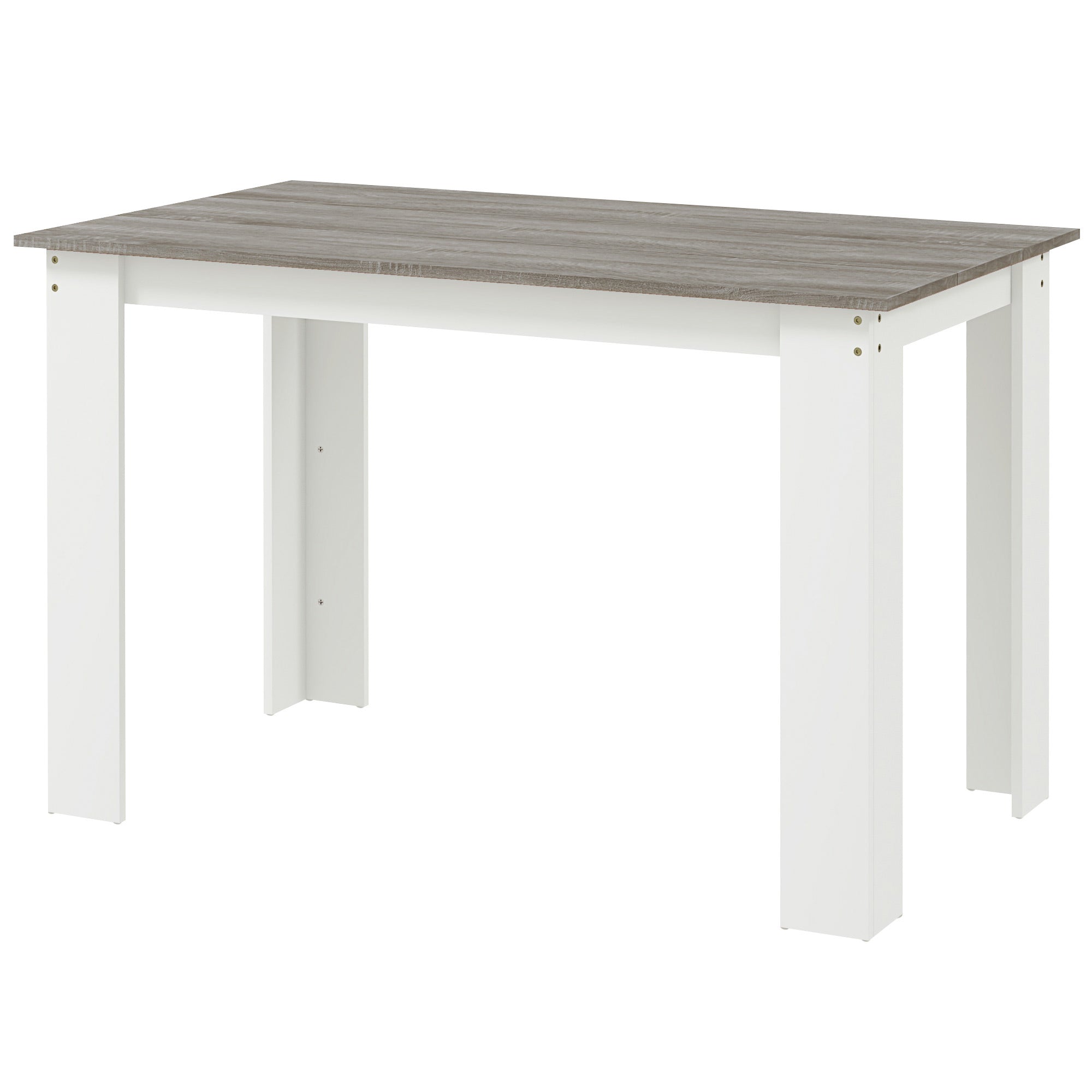 HOMCOM Kitchen Table for 4-6 People, Dining Table with Veneered Top for Dining Room, Grey