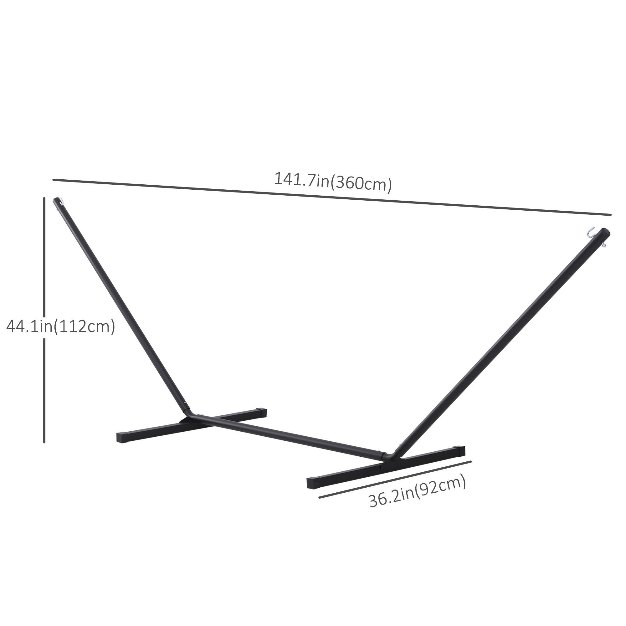 Outsunny Easy Setup Hammock Stand, Straight Pole for Garden Camping and Picnic Enjoyment