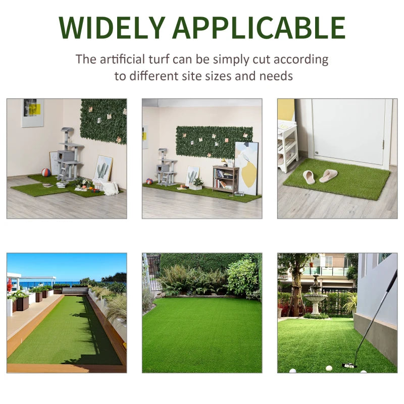 Artificial Grass 10' x 3' (30 Square Feet), Fake Grass Turf with UV Protection, Drain Holes for Rain, Green