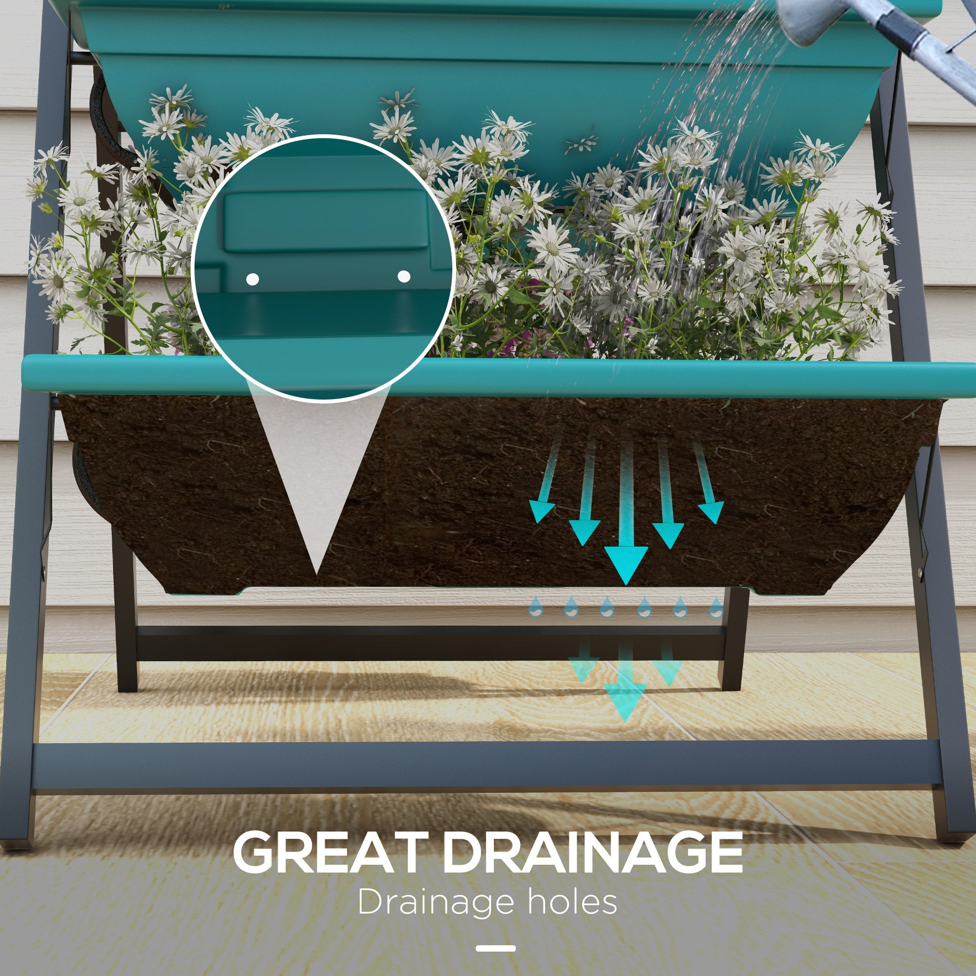 Outsunny 3-Tier Vertical Garden Planter Outdoor Plant Stand with 5 Boxes for Vegetables Flowers Grow Container