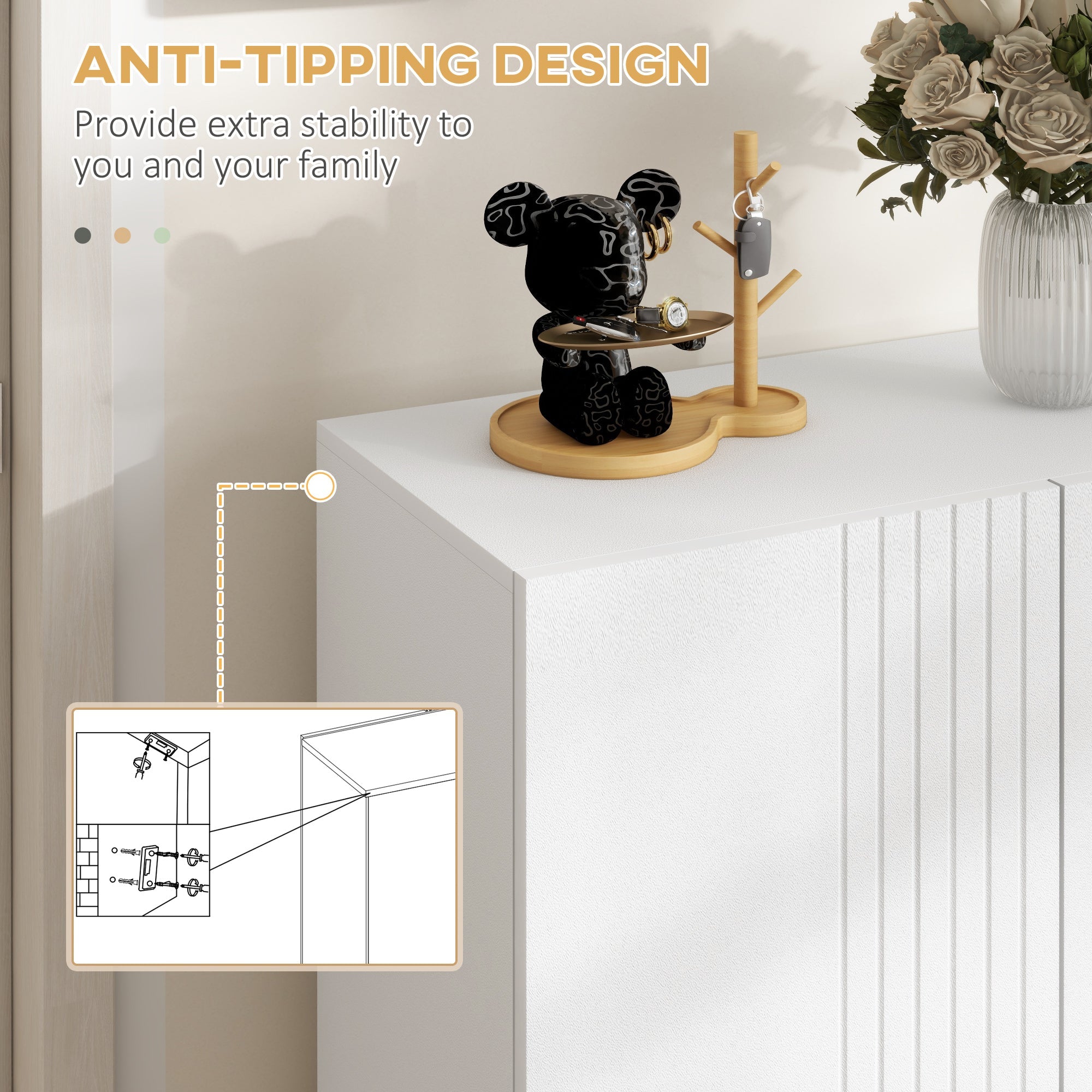 HOMCOM Narrow Shoe Storage Cabinet Adjustable Shelves Soft-Close Hinges for 15-20 Pairs White