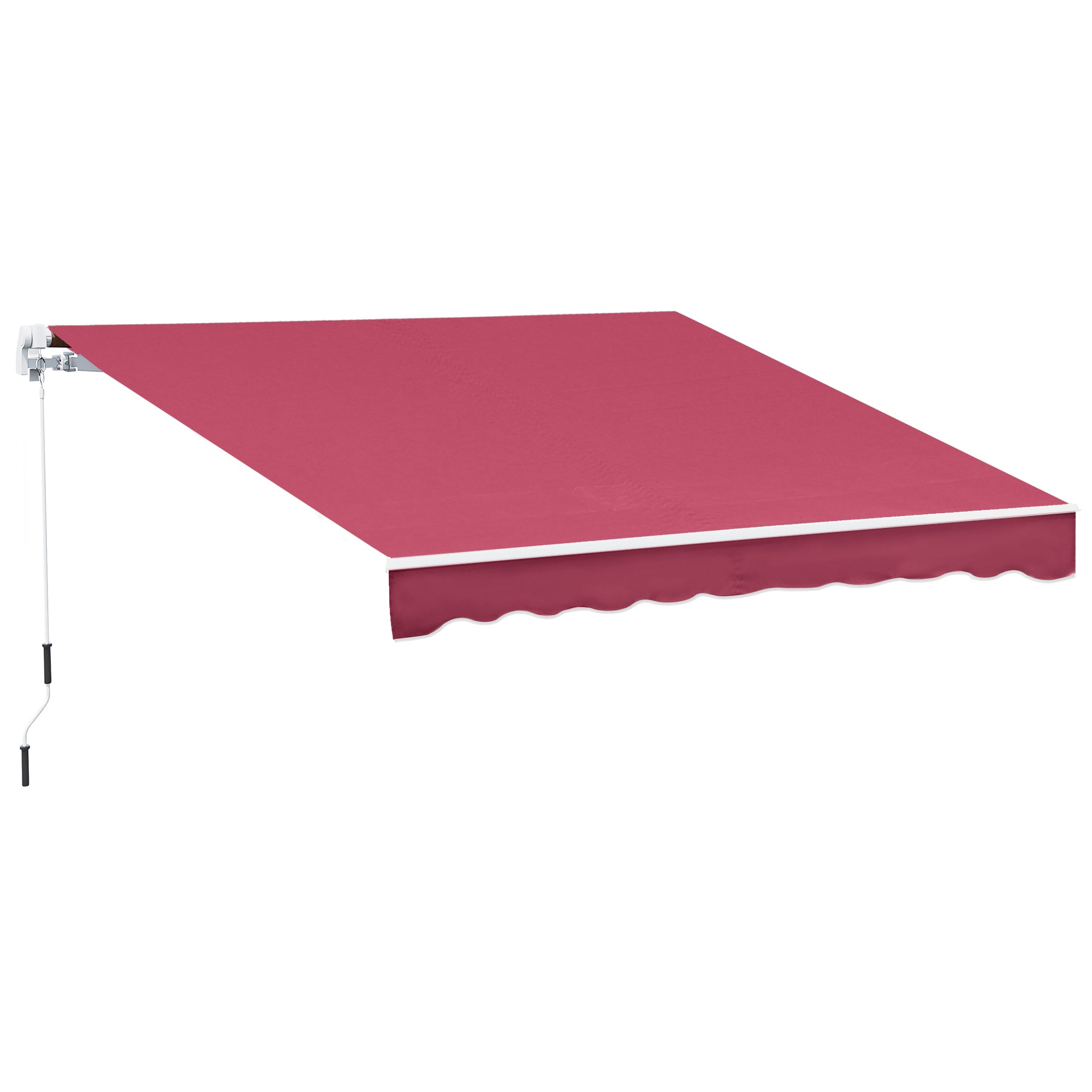 Outsunny Shade Sanctuary: 10x8ft Manual Retractable Patio Awning, Wine Red UV Protection Sun Shade