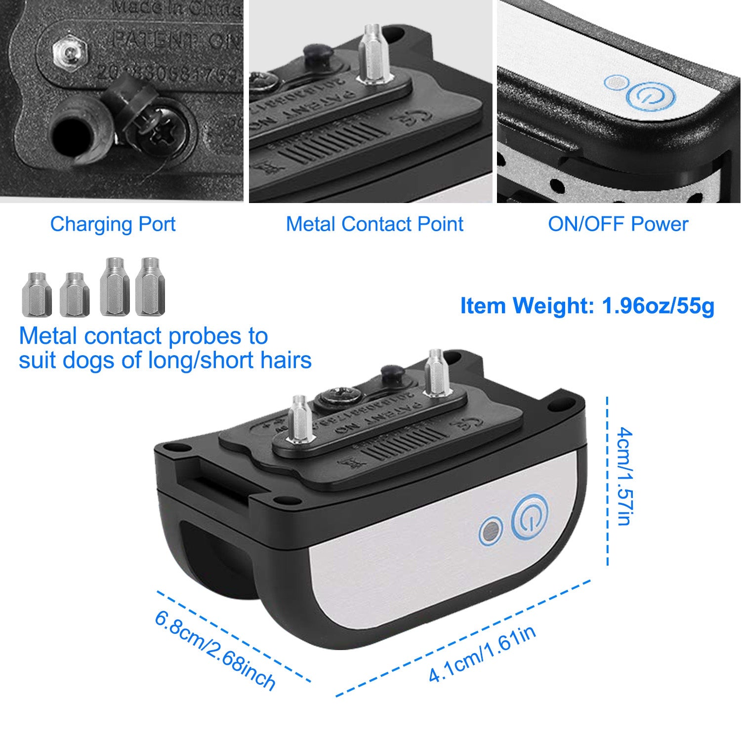 Dog Collar Receiver Electric Fence Collar Receiver Dog Training Collar Receiver IP65 Waterproof Rechargeable Pet Training Adjustable Collar Replacemen