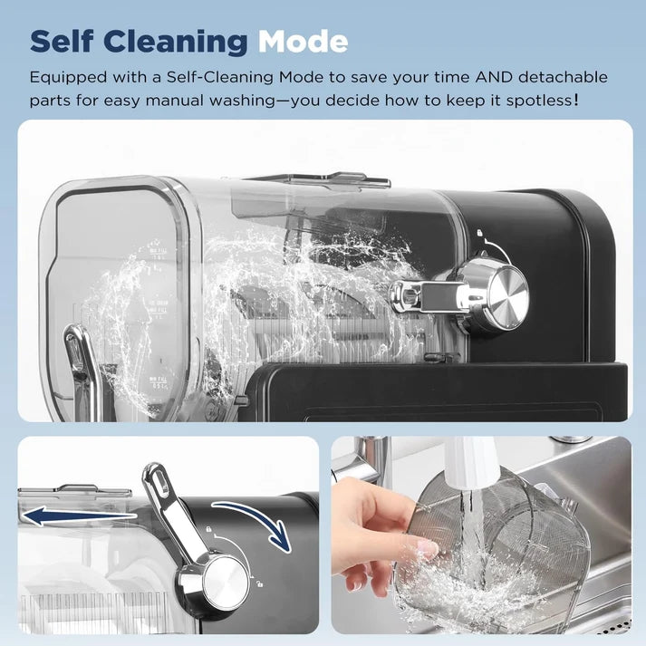Professional Slushie Machine with Self-Cleaning Function, No Ice Needed, 6 Presets, Black