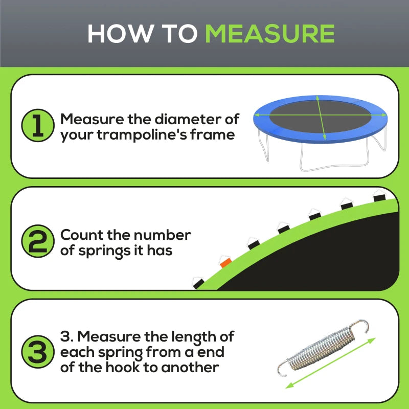 Soozier Trampoline Replacement Mat, Fits 14' Trampoline w/ 80 V-Hooks & 5.5" Springs (Spring & Frame not Included), Green