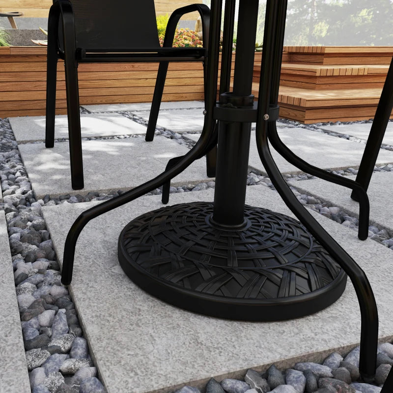 Patio Umbrella Base, 26 lbs Concrete Heavy Duty Umbrella Stand, Round Patio Umbrella Holder, Φ18.7" x 12.6" H Black