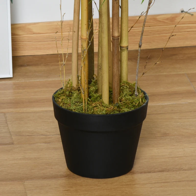 Set of 2 5FT Artificial Tree Bamboo Tree Fake Plants in Pot for Home Office Living Room Decor, Green