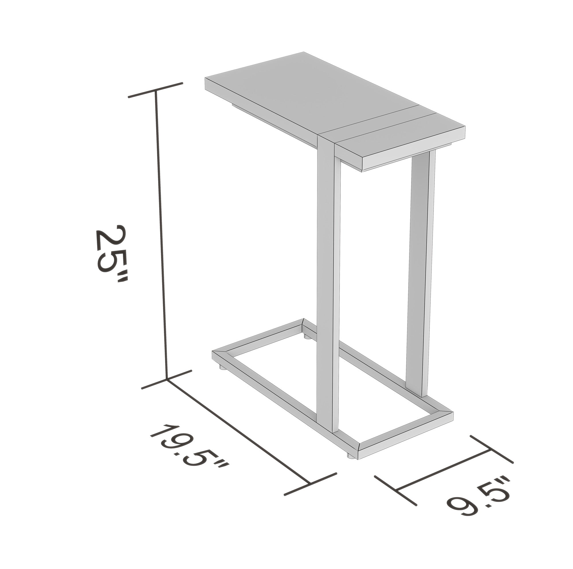 End Accent Table C-Shaped Taupe Black Metal