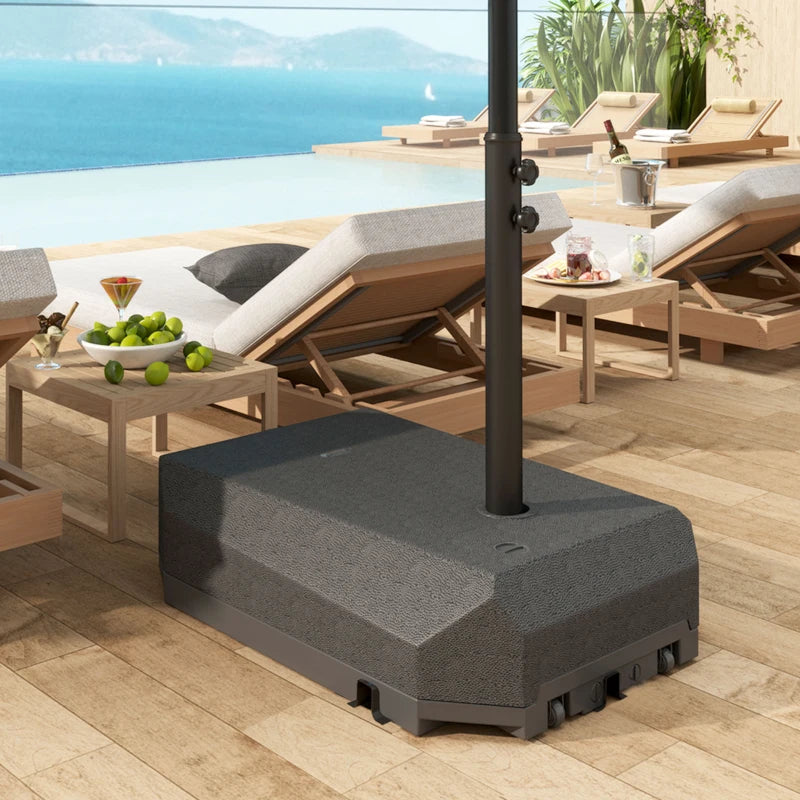 Umbrella Base Plastic Umbrella Stand for Cantilever Umbrella with Wheels, Heavy Duty Umbrella Stand, Water/Sand Filled