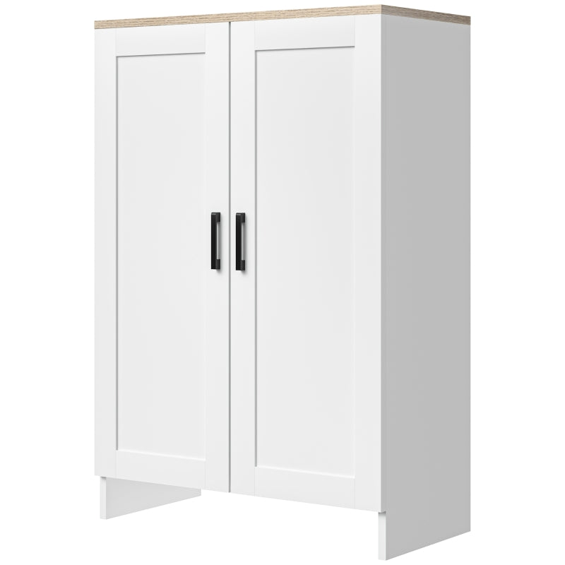 Modern Storage Cabinet with Doors and Adjustable Shelf for Kitchen, Living room, 23.6" x 11.8" x 35.4", White