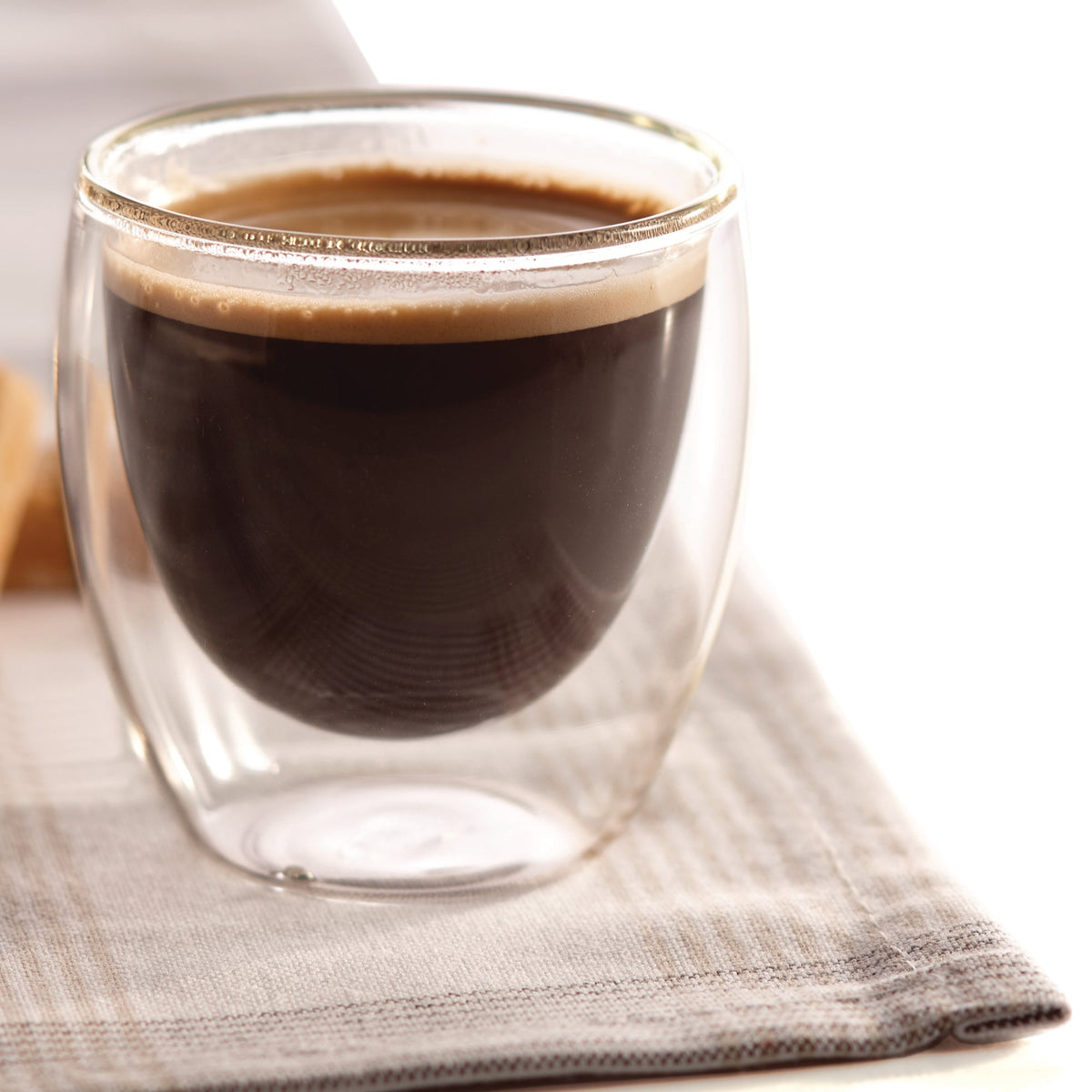 Espresso Insulated Double-Wall Glass Coffee Tea Hot or Cold Beverage Mug 2 Piece Set 95ml, Barista