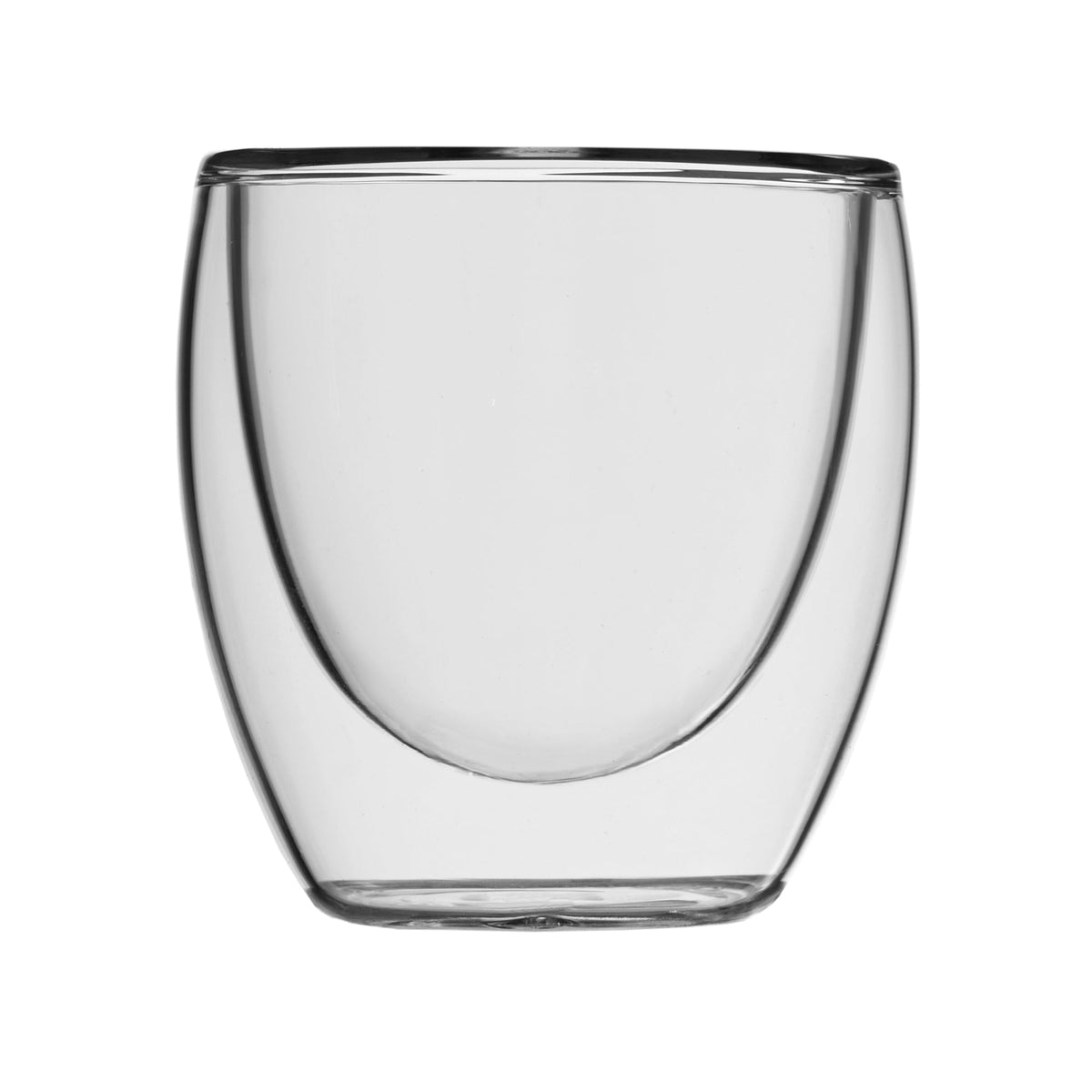 Espresso Insulated Double-Wall Glass Coffee Tea Hot or Cold Beverage Mug 2 Piece Set 95ml, Barista