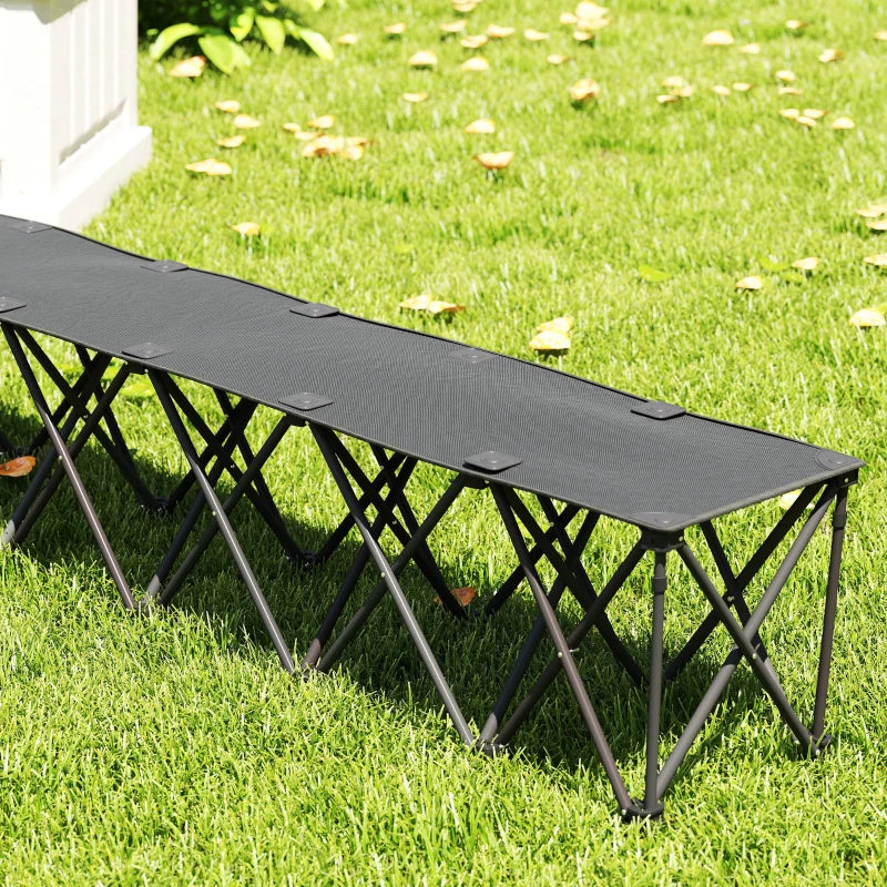 Portable 6-Seater Folding Camping Chair, Team Bench Chair with Carry Bag for Soccer Football Team, No Assembly