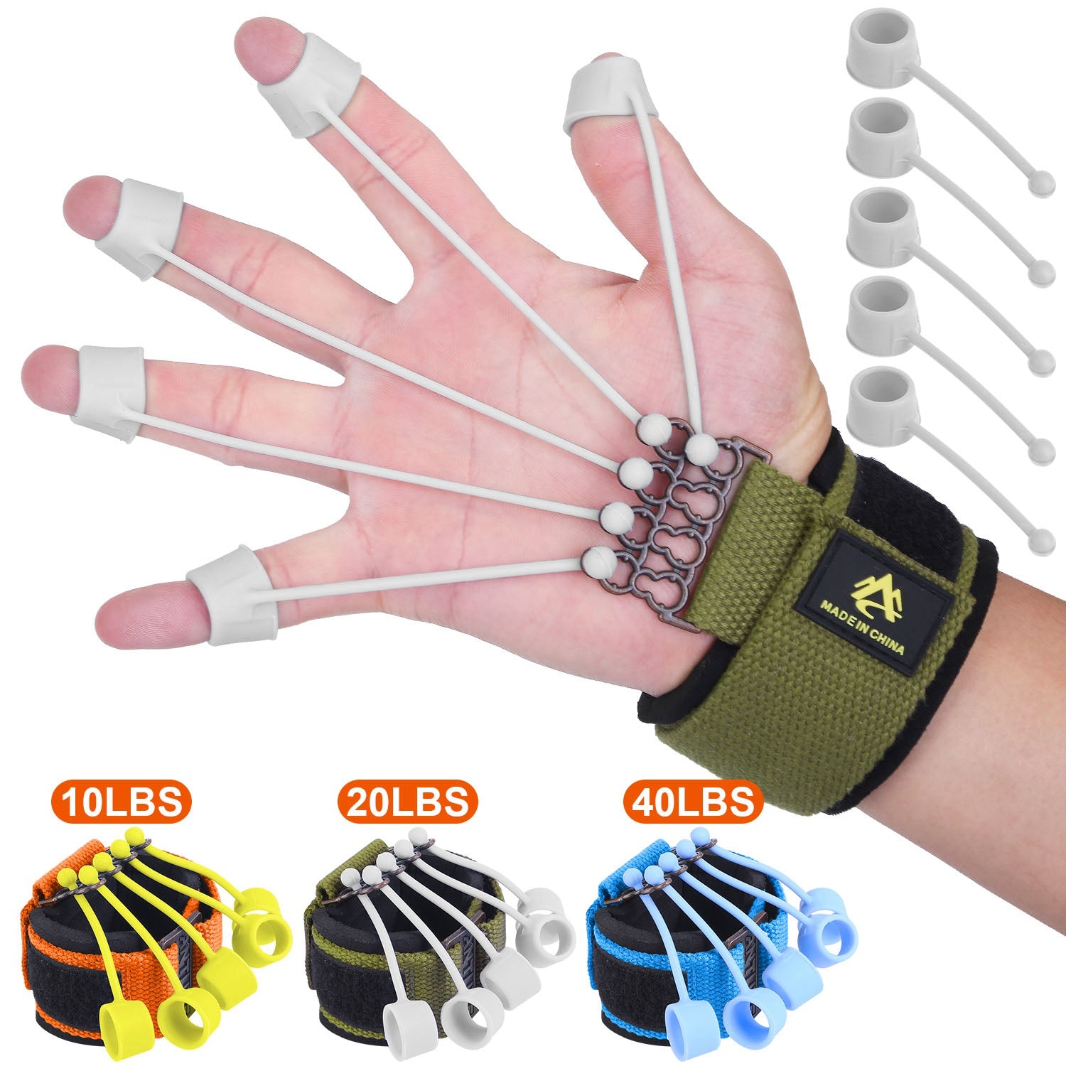 Finger Exerciser Hand Grip Strength Trainer for Athletes Musicians Physical Therapy Finger Resistance Band