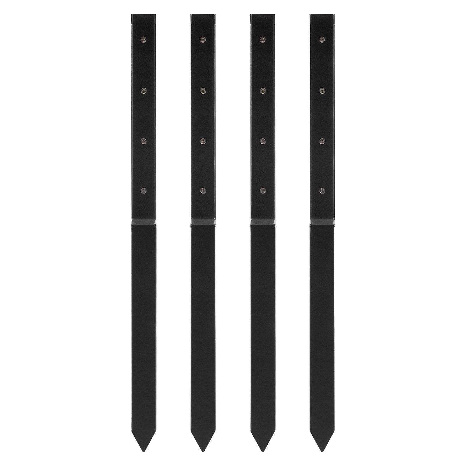 Fence Post Anchor Repair Kit, 4 Pack Inner Diameter 2 X2 Inches Heavy Duty Steel Fence Post Support Stakes, Anchor Ground Spike For Repair Tilted, Broken Wood Fence Post