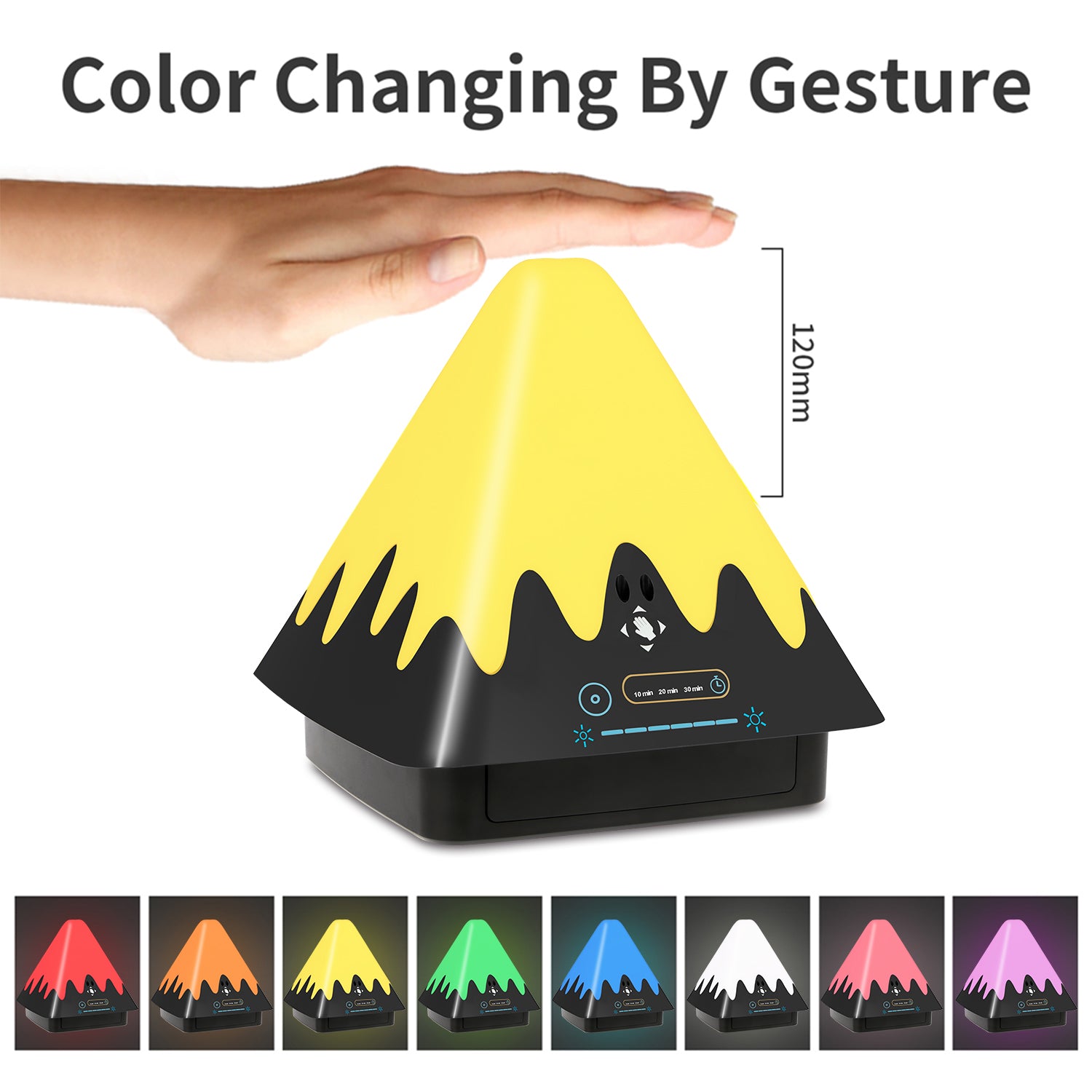 Touch Control Night Light 8-Color Change 6 Level Dimmable Light Brightness Table Lamp Portable Timer Lamp for Bedroom Office Camping