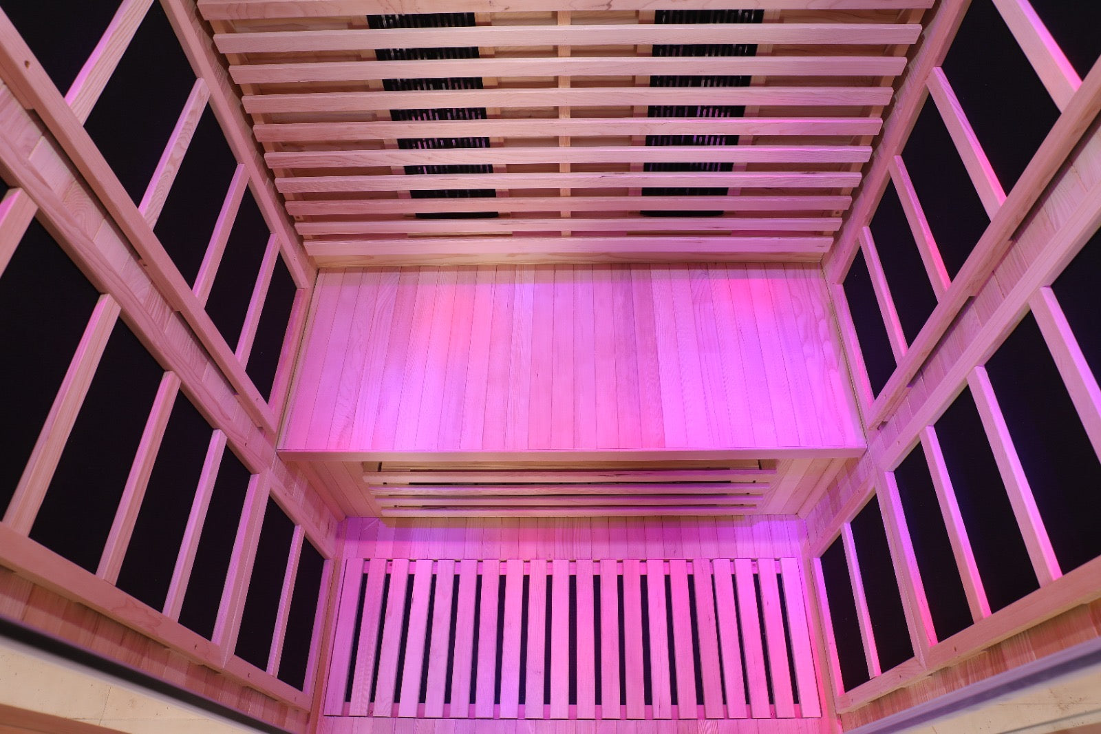 Blisspod Venetian 2-Person Full Spectrum Indoor Premium Canadian Hemlock Low EMF Sauna 10 Heaters Chromotherapy Reflexology