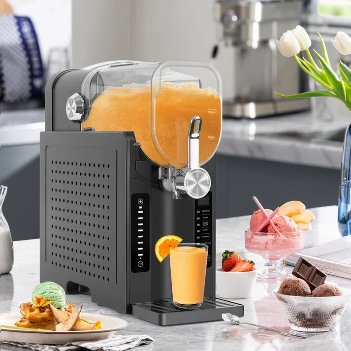 Professional Slushie Machine with Self-Cleaning Function, No Ice Needed, 6 Presets, Black