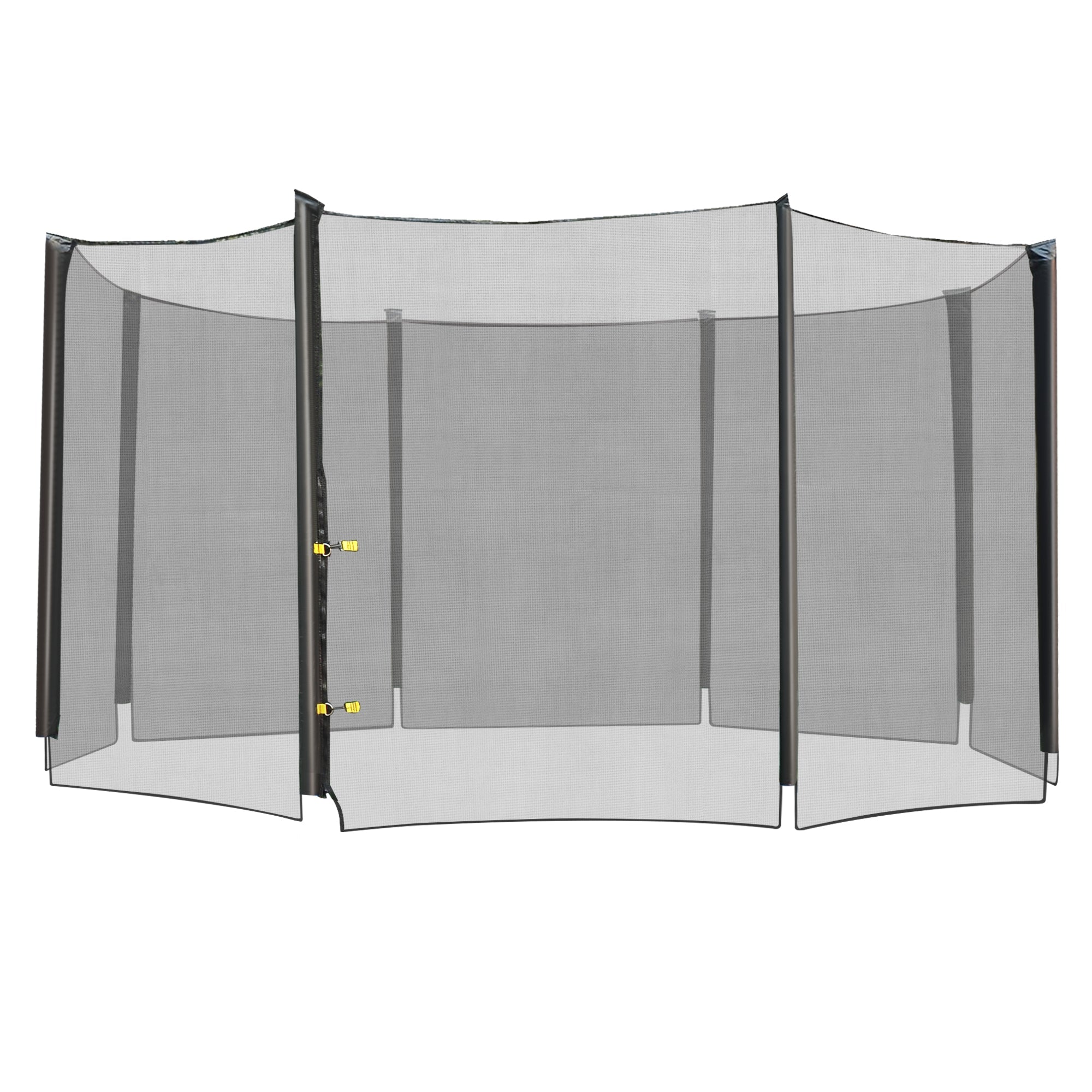 HOMCOM 12' Round Trampoline Replacement Net Enclosure Safety Net Fence with 4 Arch 8 Poles Black