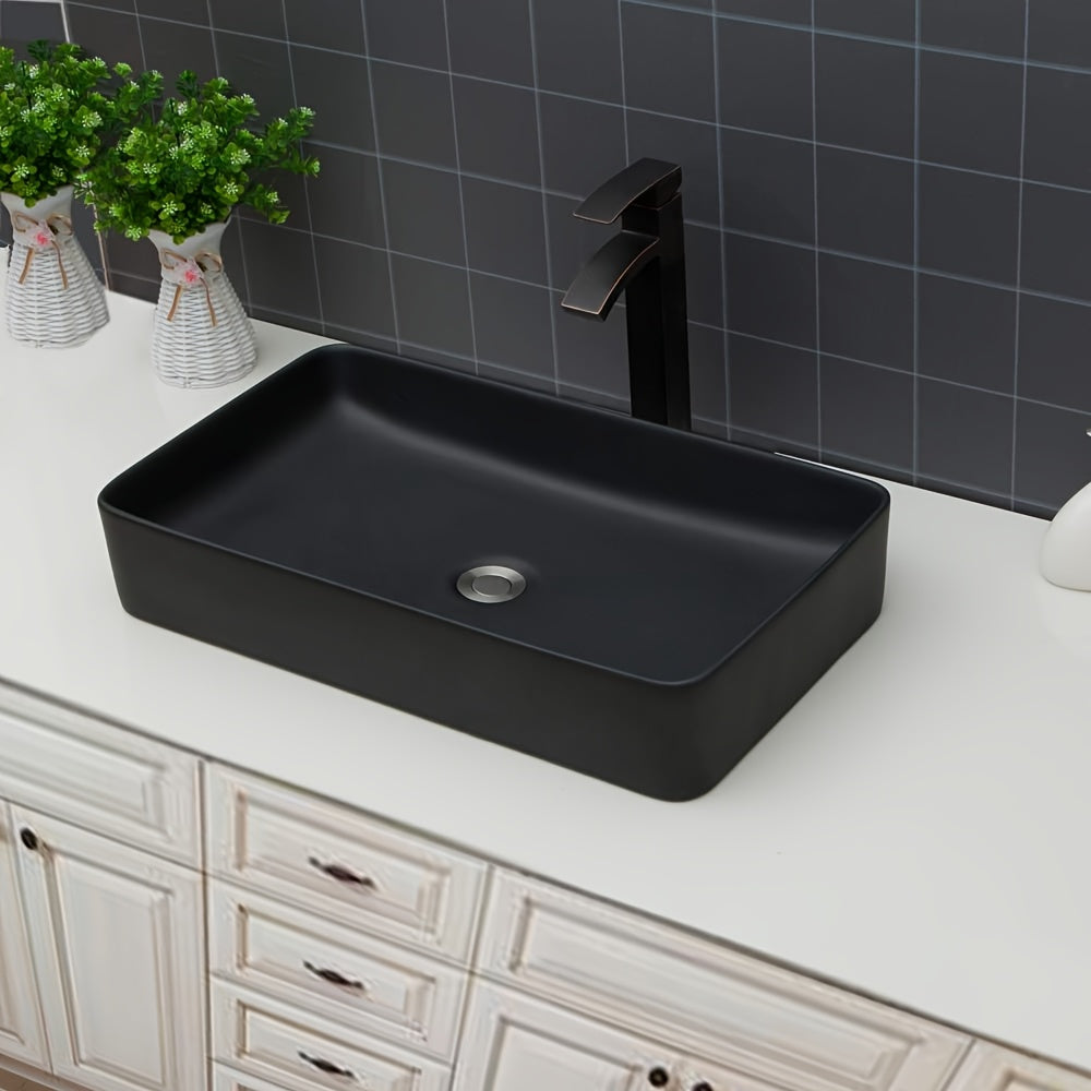 Ceramic Rectangular Vessel Bathroom Sink