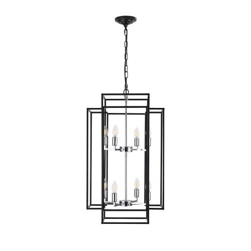 8 Lantern Tiered Chandeliers, Industrial Farmhouse Chandeliers
