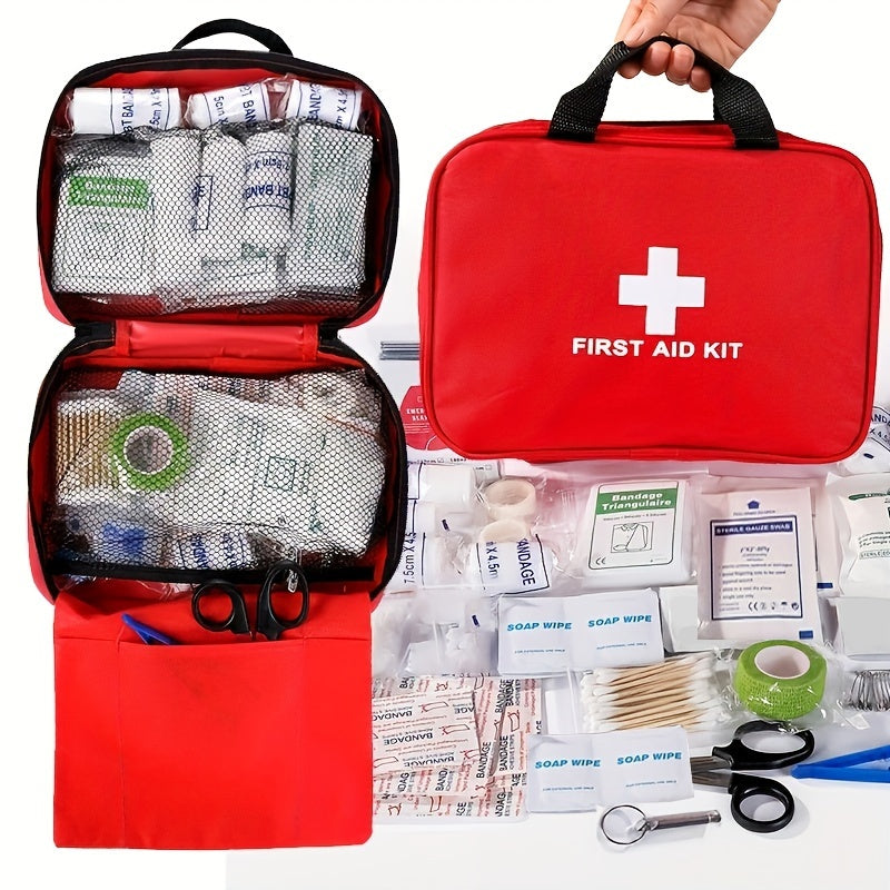 Portable First Aid Kit for Outdoor Travel - Multi-Purpose Emergency Supplies Bag with Essential Medical Equipment