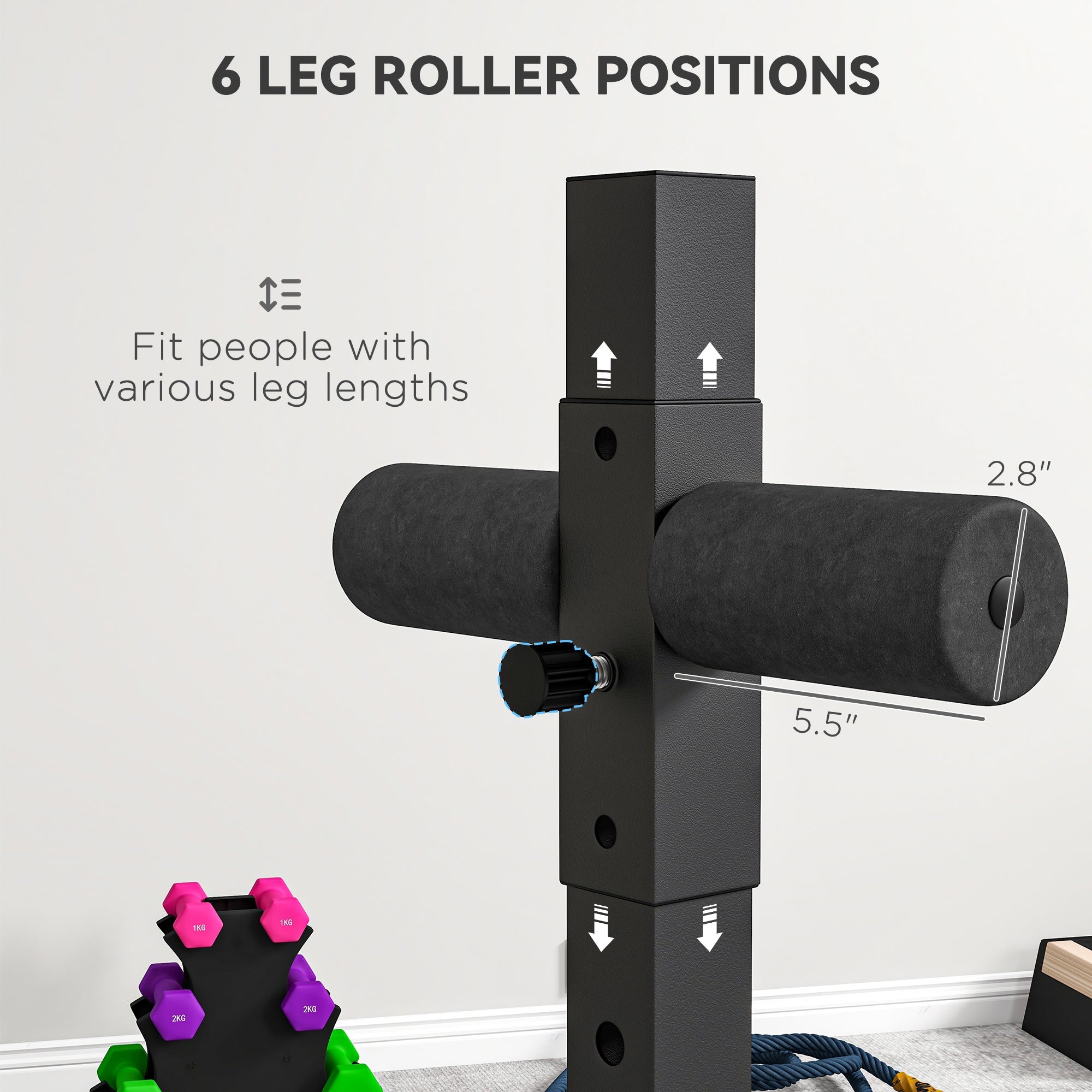 Soozier Back Extension Roman Chair, Hyperextension Bench with Adjustable Leg Roller for Back, Abdominal and Gluteal Training