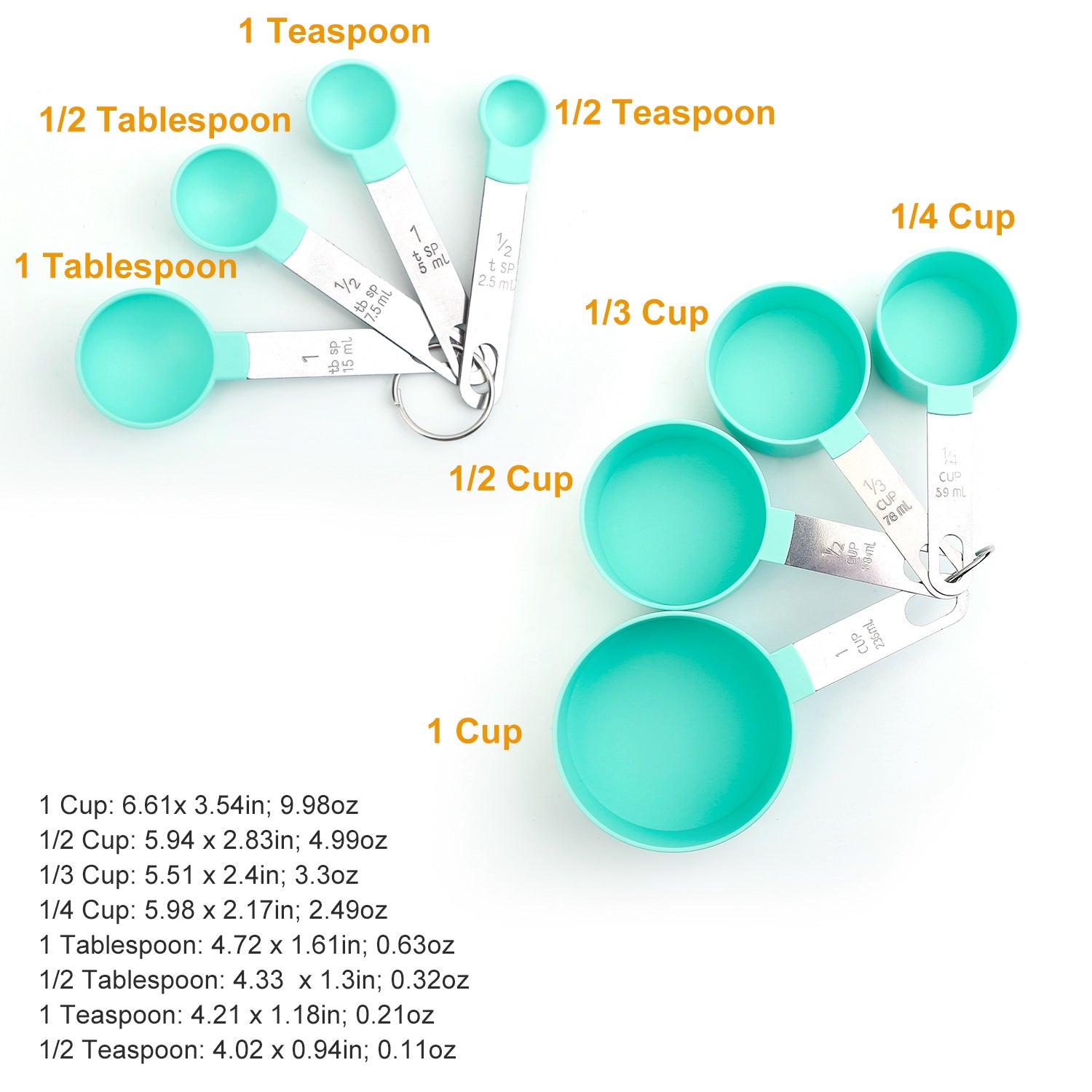8Pcs Plastic Measuring Spoons Cups Scale Teaspoon Tablespoon Set Kitchen Utensil Tools For Cooking Baking Coffee