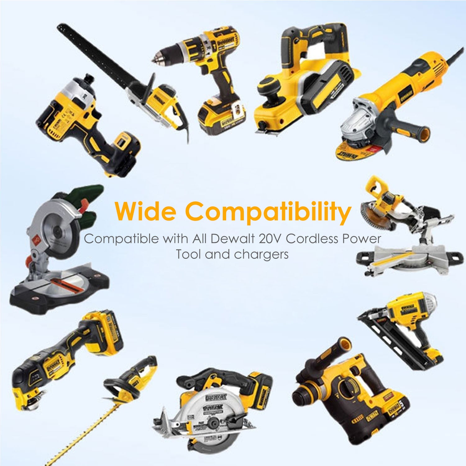 20V Replacement Battery Fit for Dewalt DCB206-2 DCB205 DCB200-2 DCB203 DCB181 DCB180 DCB200 DCB201 DCB201-2