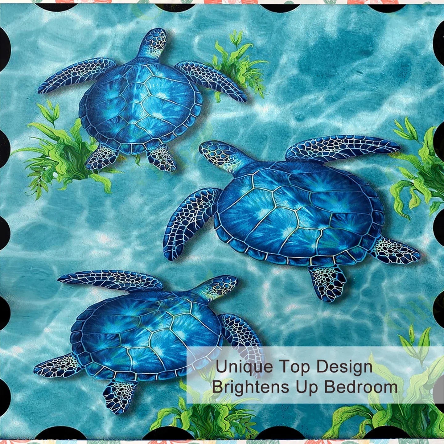 Sea Turtle Pattern Duvet Cover Set 3 Pieces King Size Soft Bedding Set With 2 Pilowcases With Zipper Closure For Home Bedroom For All Seasons
