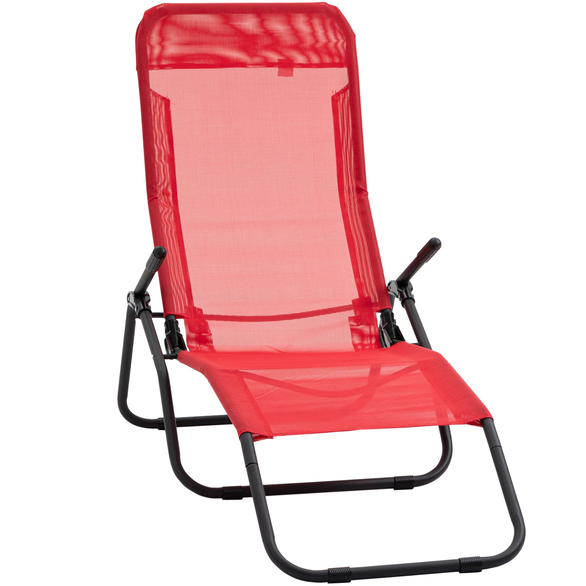 Outsunny Mesh Crimson Bliss: Zero Gravity Recliner Lounge Chair, Folding Rocking Outdoor Chaise for Beach, Poolside, Patio in Red