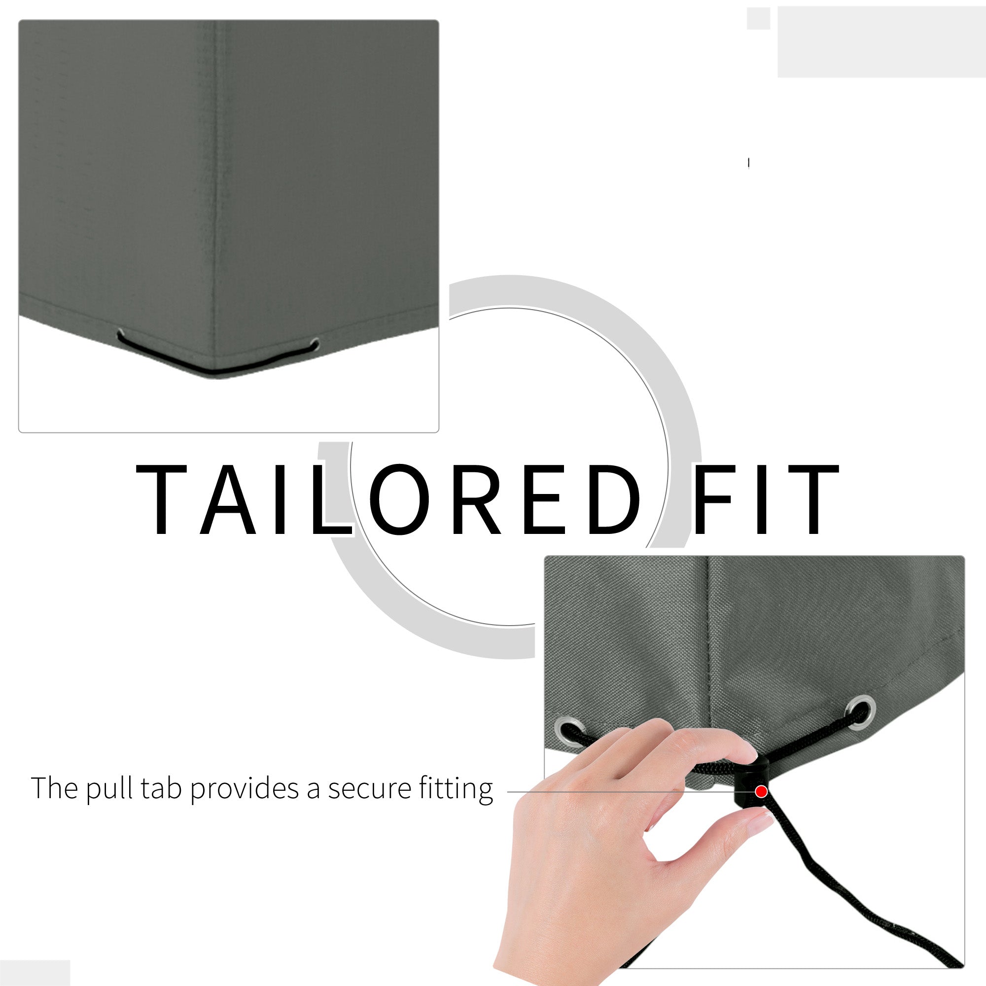 Outsunny Waterproof & Anti-UV Oxford Garden Furniture Dining Set Cover 108"x80"x35"H Charcoal Grey