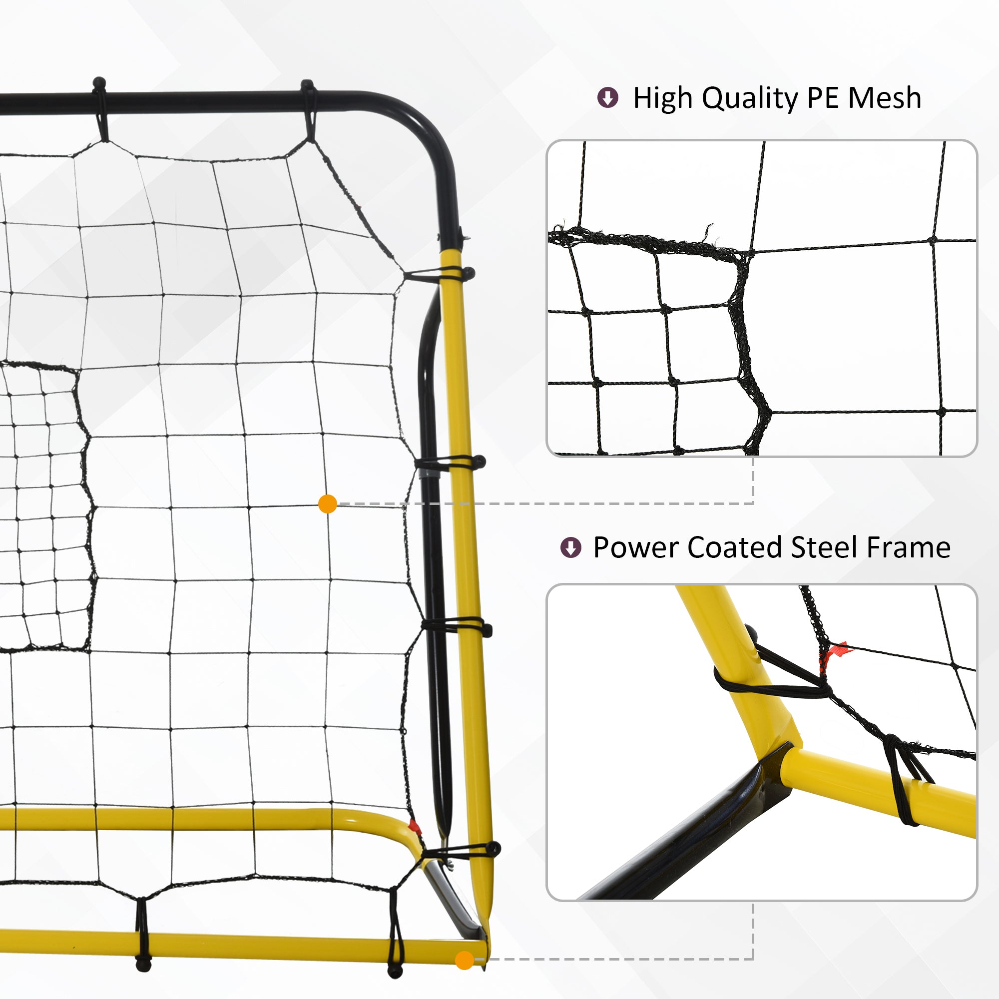 Soozier|HOMCOM Rebound Net Soccer Goal with 5 Angle Adjustable for Soccer Baseball Basketball Training
