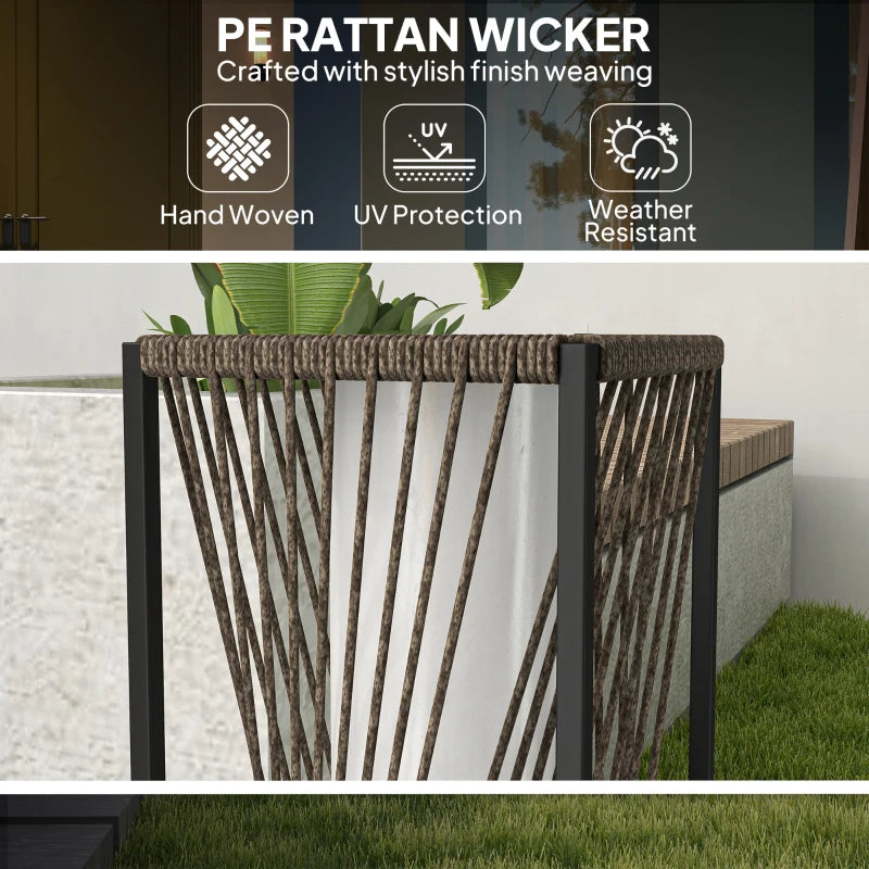 Rattan Solar Floor Lamp, Decorative Outdoor Lamp with Auto On/Off LED Lights, IP44 for Patio, Porch, Pathway, Brown