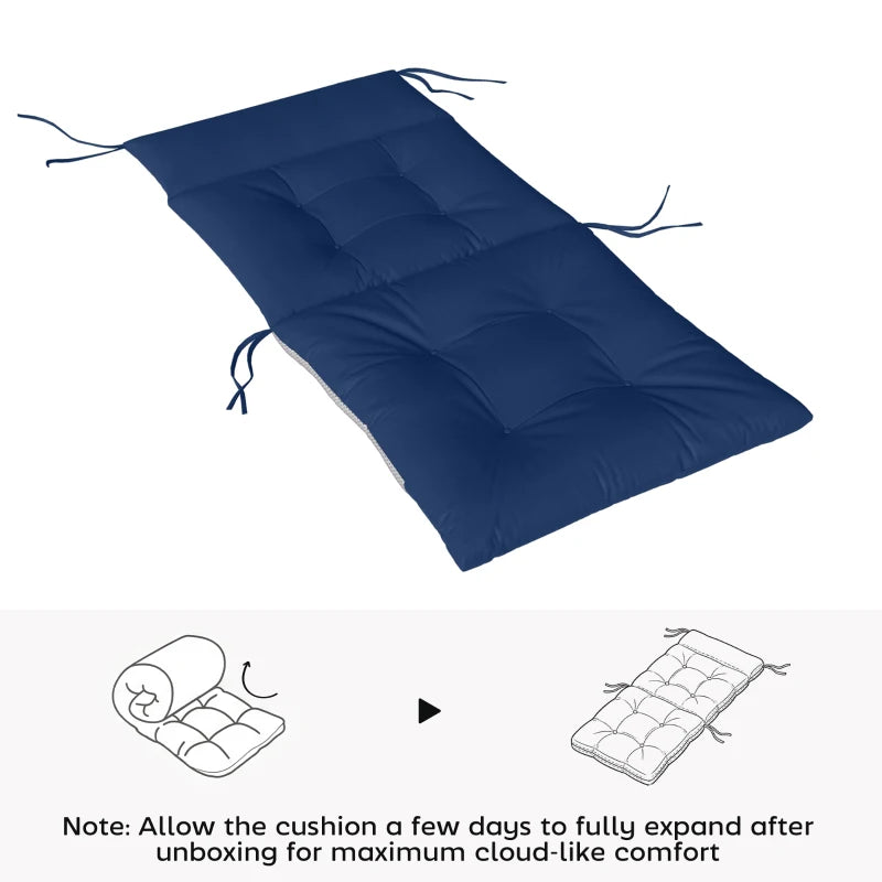 Patio Chair Cushions Set of 4, Waterproof Non-Slip Lounge Chair Cushions, 44"x21", Navy Blue