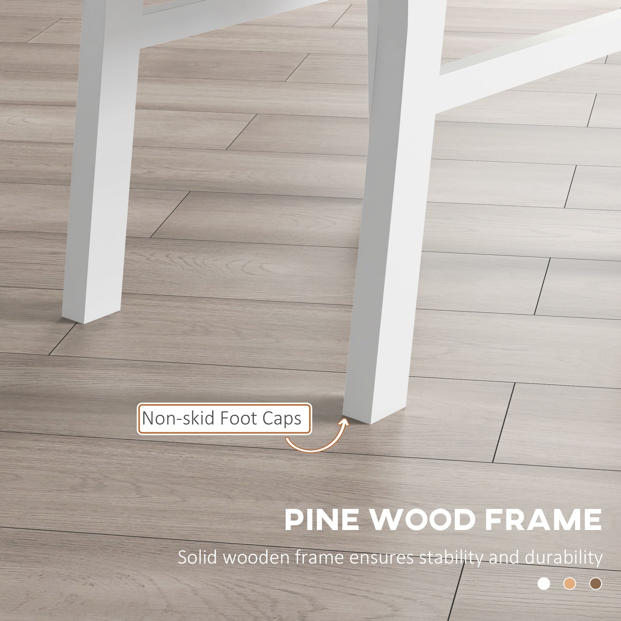 HOMCOM Dining Room Table Set Pine Wood Kitchen Furniture PU Leather Chairs Sturdy Stylish Living Room Furniture Dark Brown