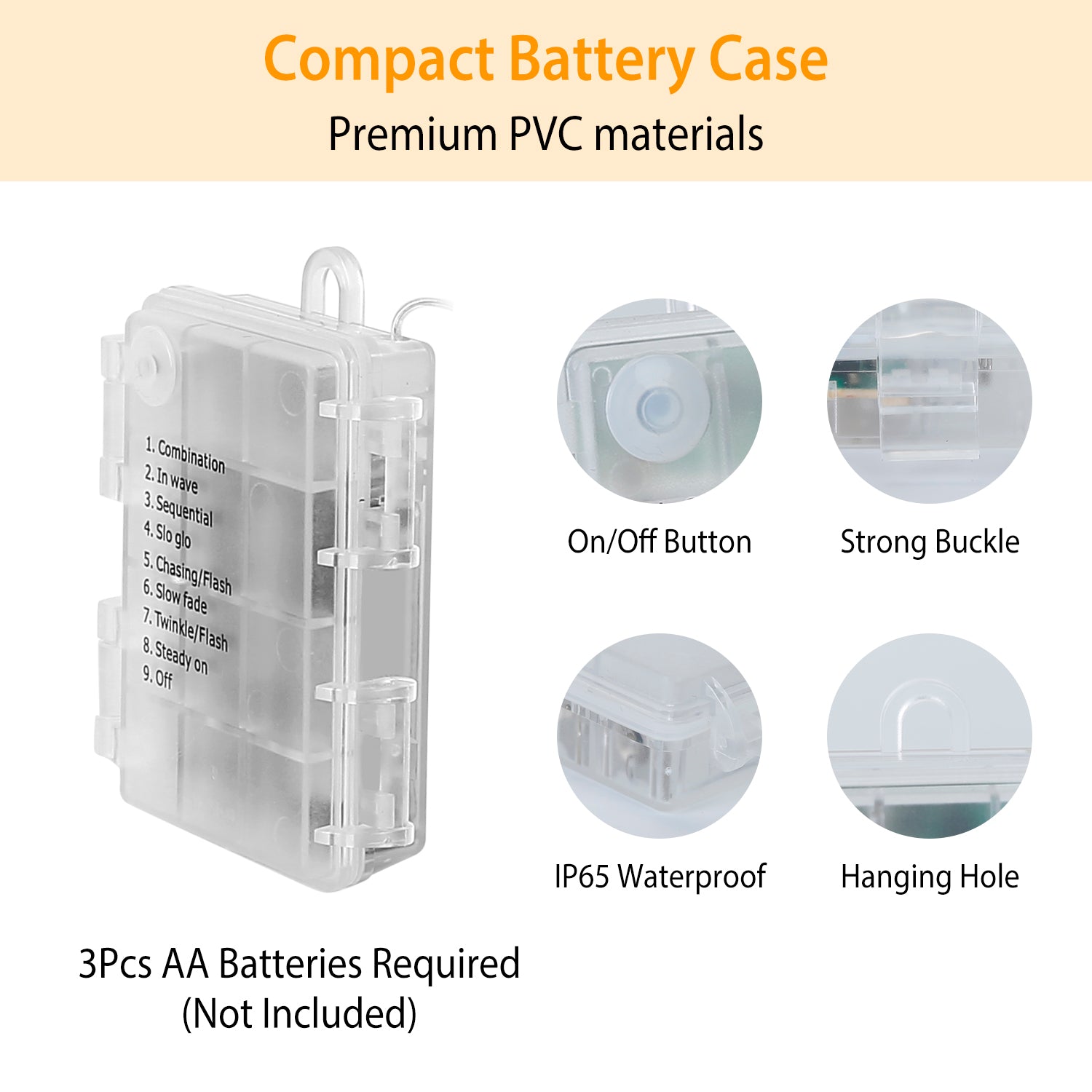 2Pcs LED String Lights 100LED Beads 32.8FT Copper Fairy Lights IP65 Waterproof Battery Operated Flash Lights with Remote Control For Wedding Party Jar