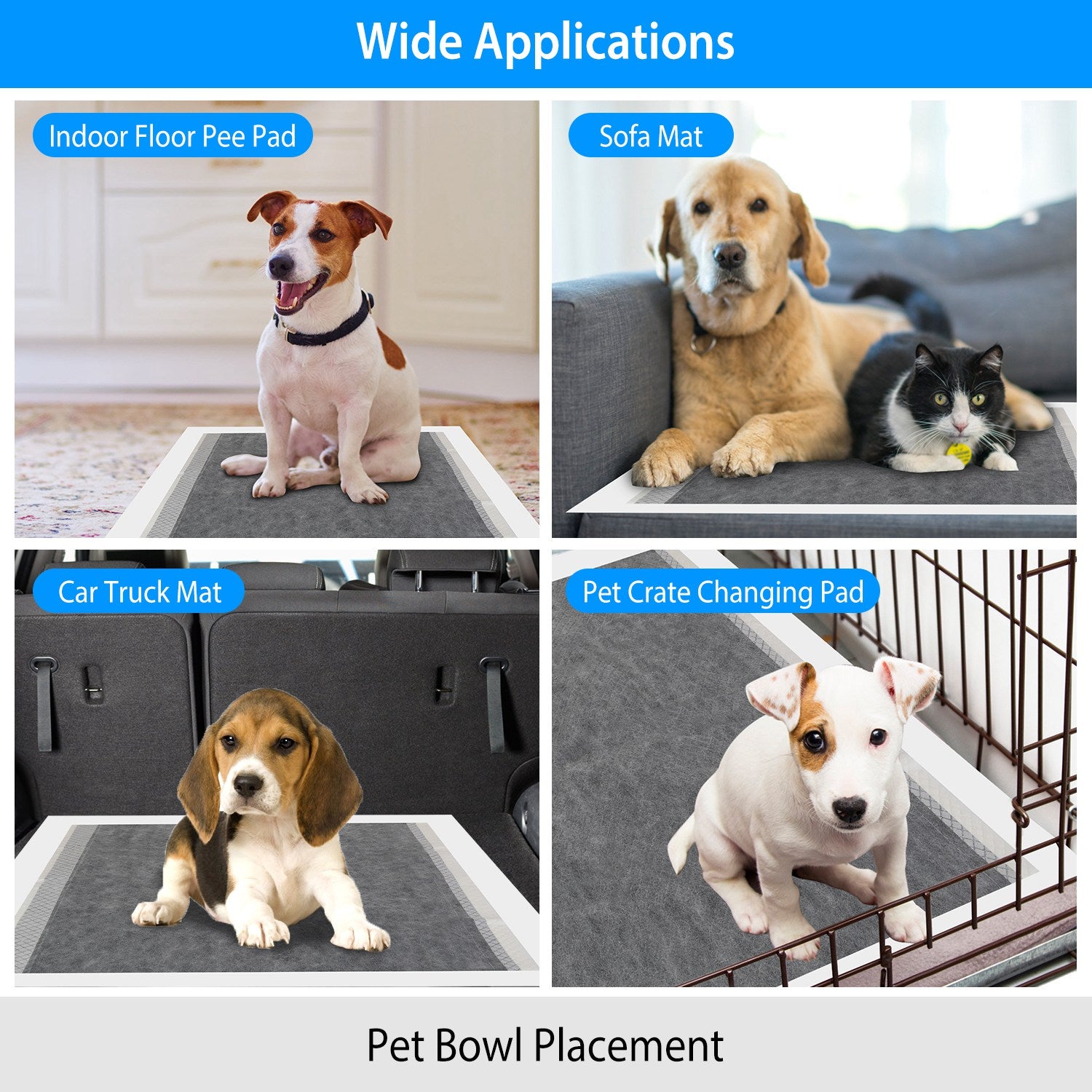 20Pcs Dog Pee Training Pads Super Absorbent Leak-proof Quick Dry Pet Pee Wee Poo Toilet Mats Disposable Potty Train XL