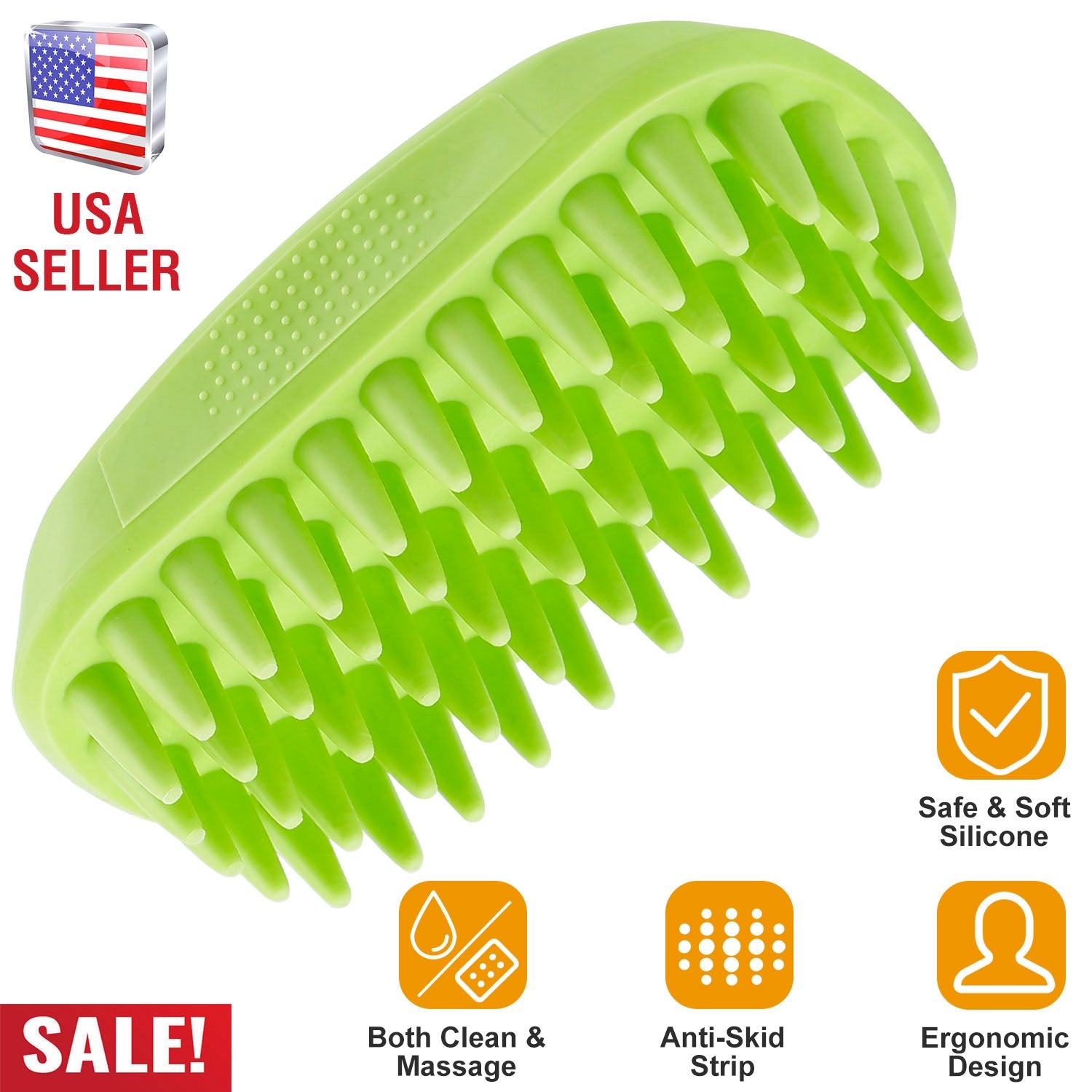 Dog Bath Brush Anti-Skid Pet Grooming Shower Bath Silicone Massage Comb For Long & Short Hair Medium Large Pets Dogs Cats